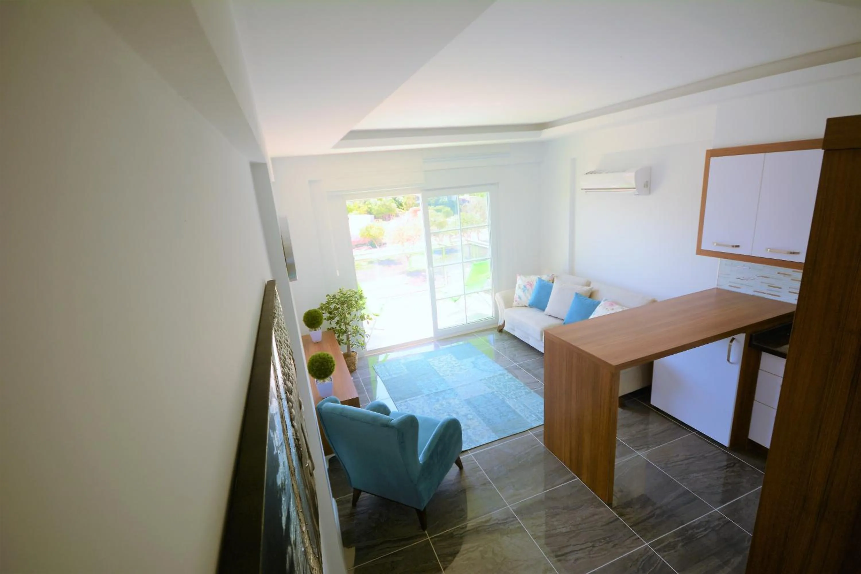 Living room, Bed in Sweet Home Kemer Apartments