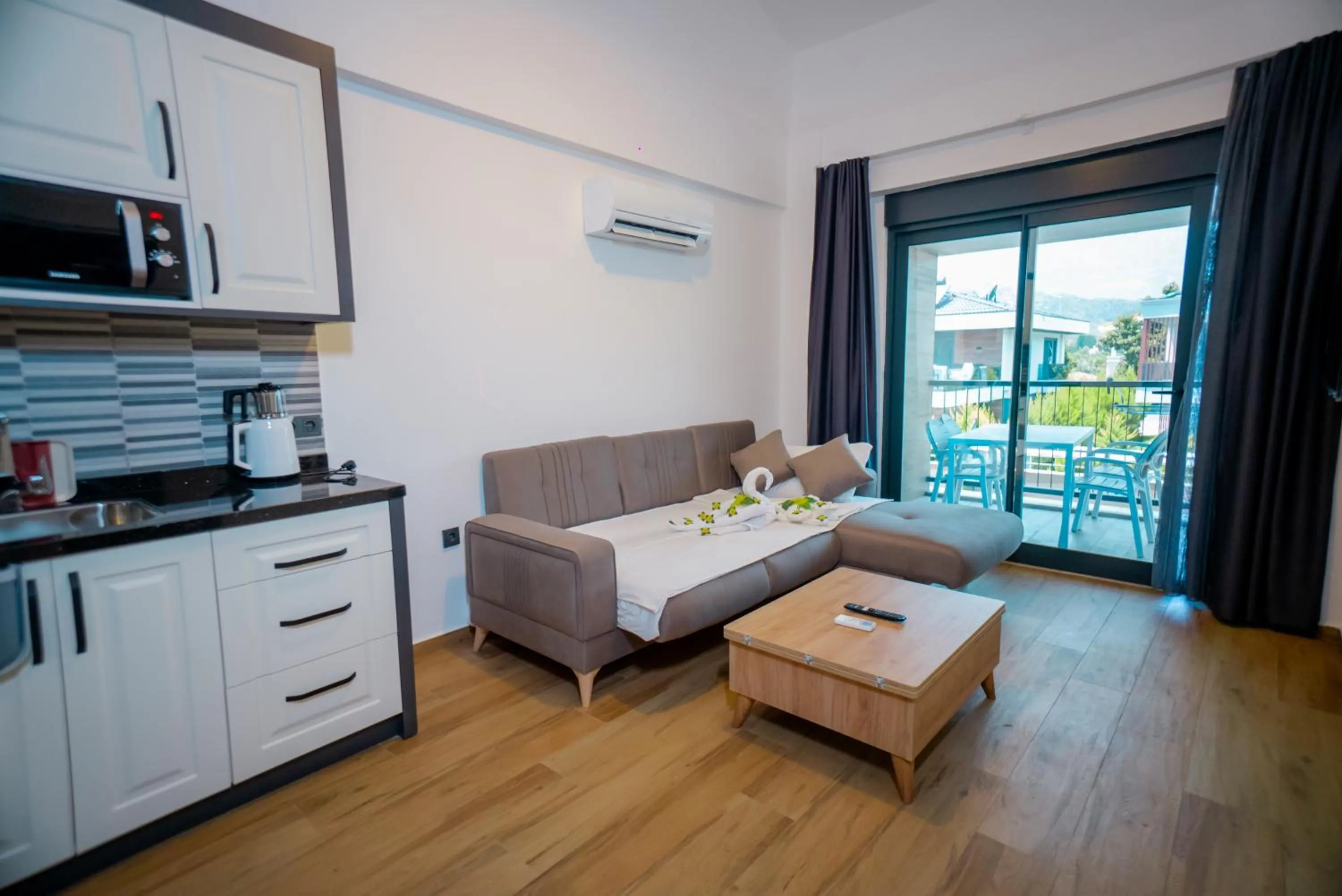 Seating area, Bed in Sweet Home Kemer Apartments
