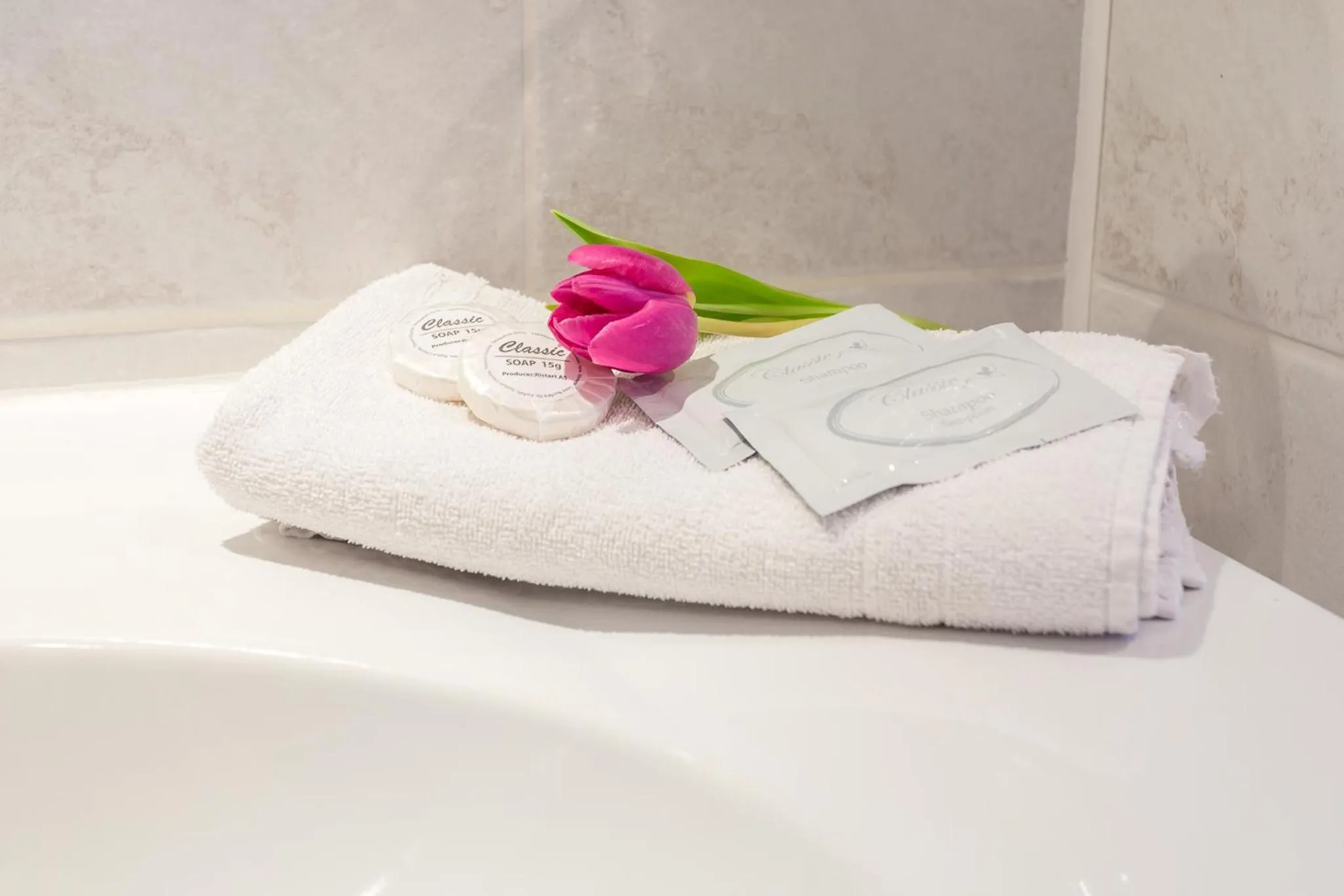 Bathroom, Bed in Hotel Dzingel