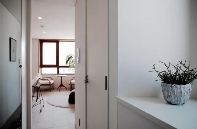 Decorative detail, Bed in Sango Katase Guest Rooms
