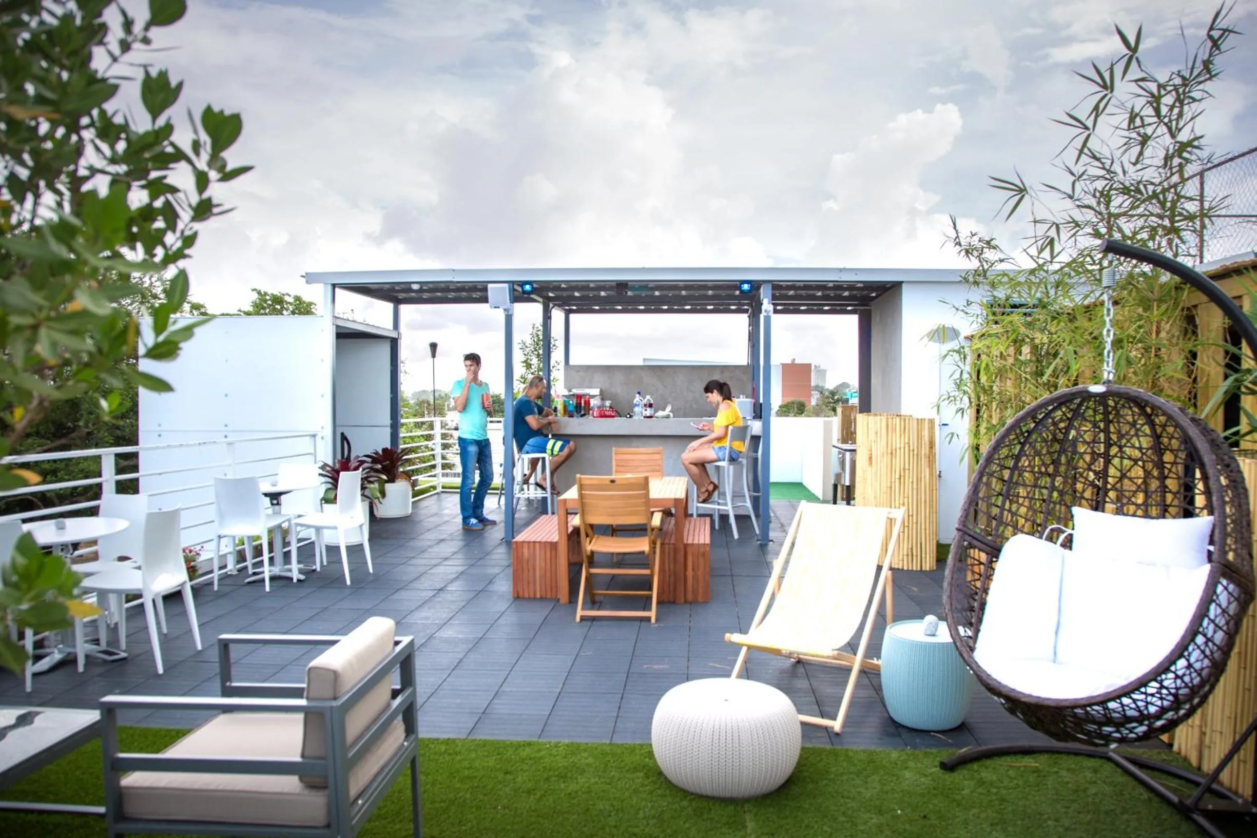 Patio in Nomada Urban Beach Hostel- Calle Loiza