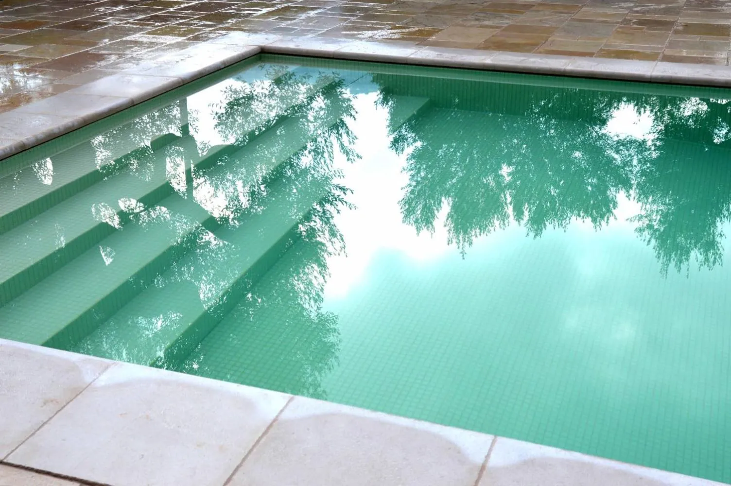 Pool view in Masseria Fragnale