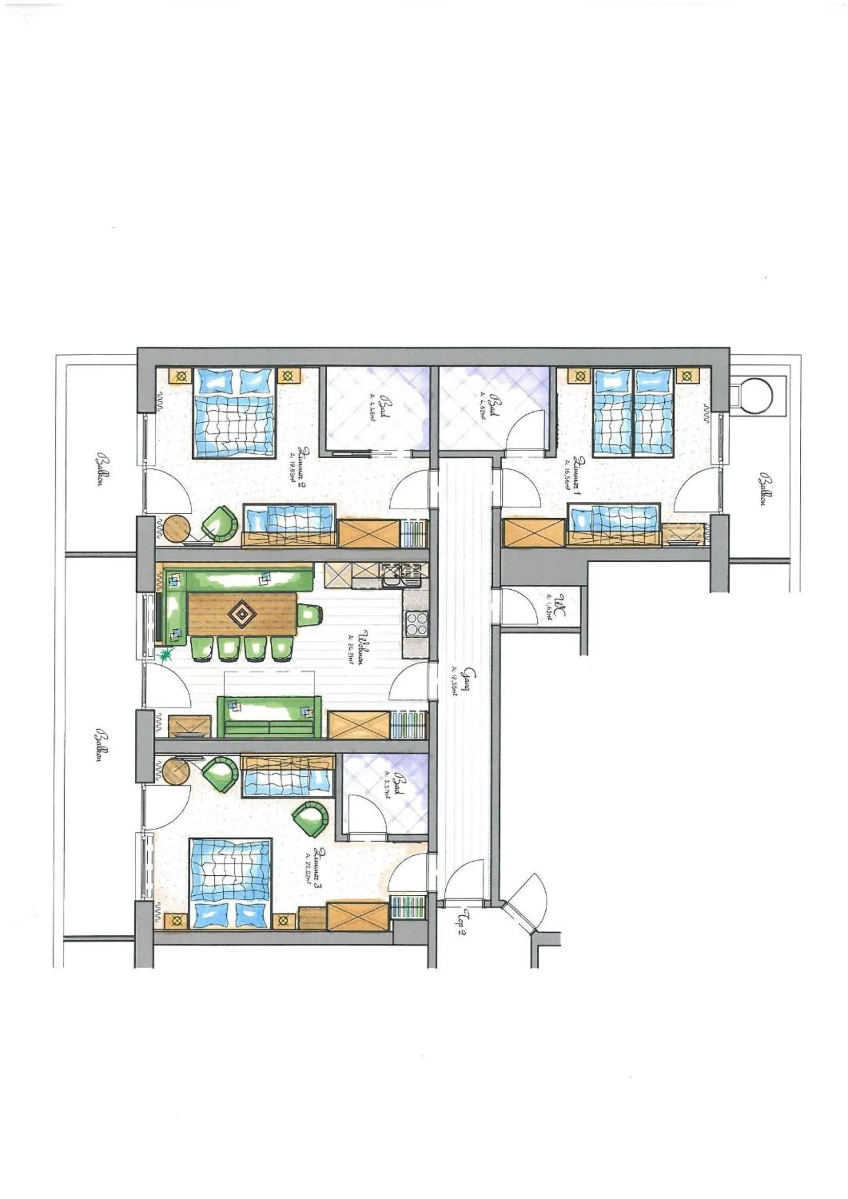 Floor plan in Aparthotel Hohe Brücke