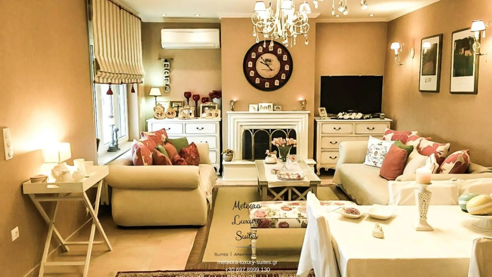 Living room in Luxury Family Villa Meteora