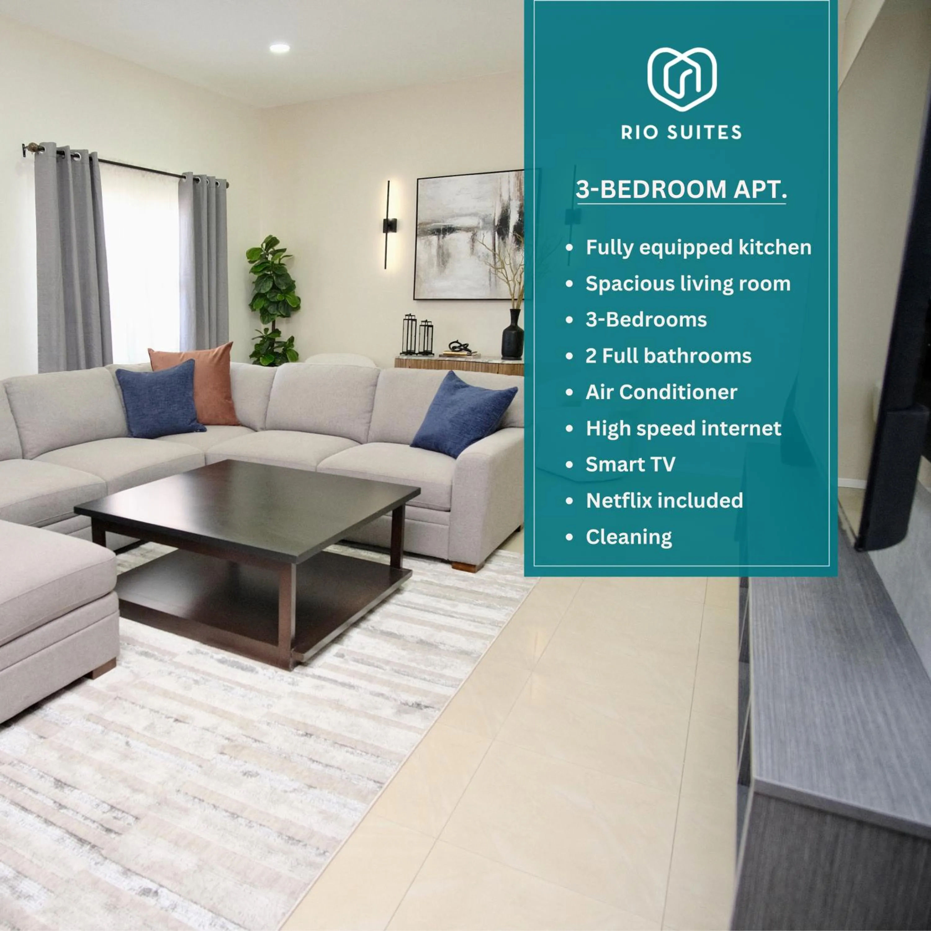 Living room in Rio Suites