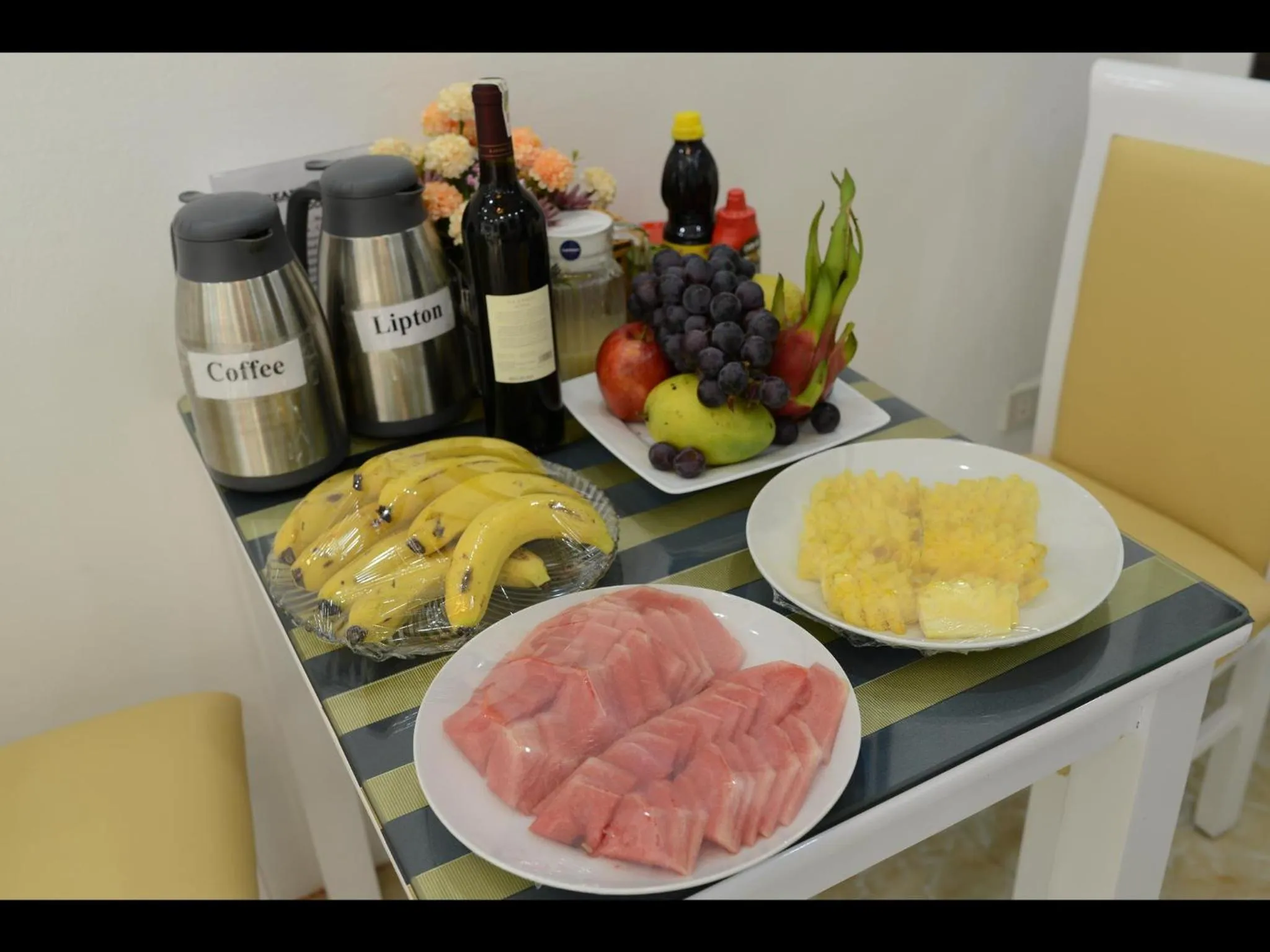 Asian breakfast in Hanoi Golden Hostel