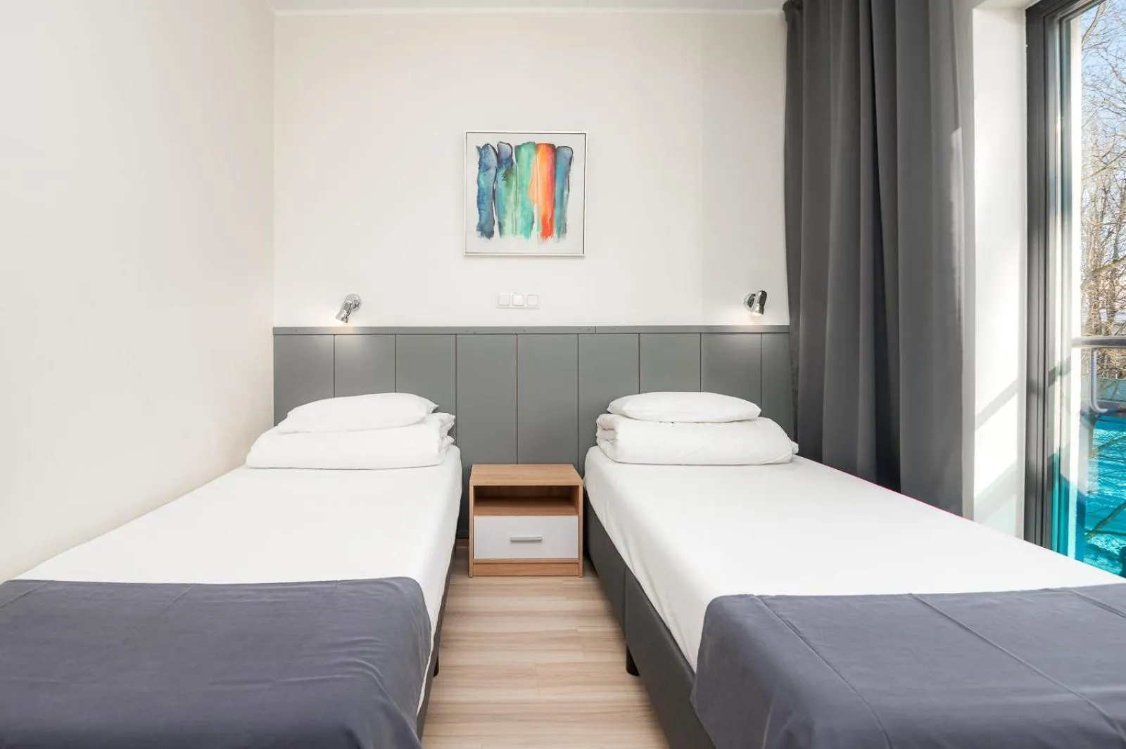 Bed in Hotel Tammsaare Full Automated Hotel