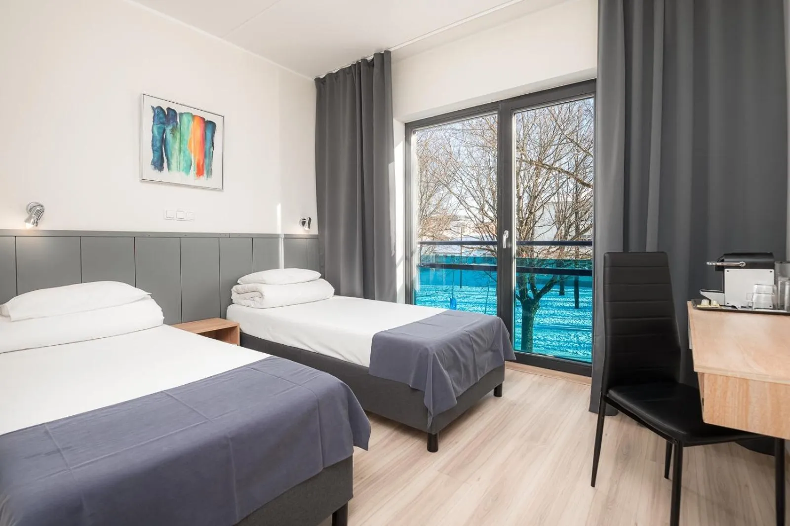 Bed in Hotel Tammsaare Full Automated Hotel