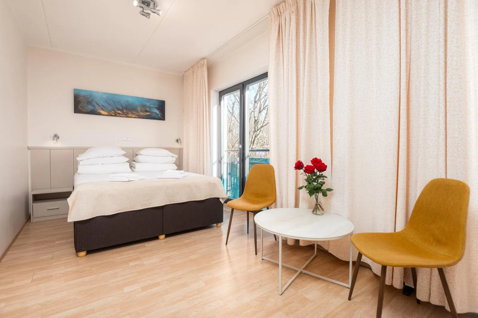 Bed in Hotel Tammsaare Full Automated Hotel