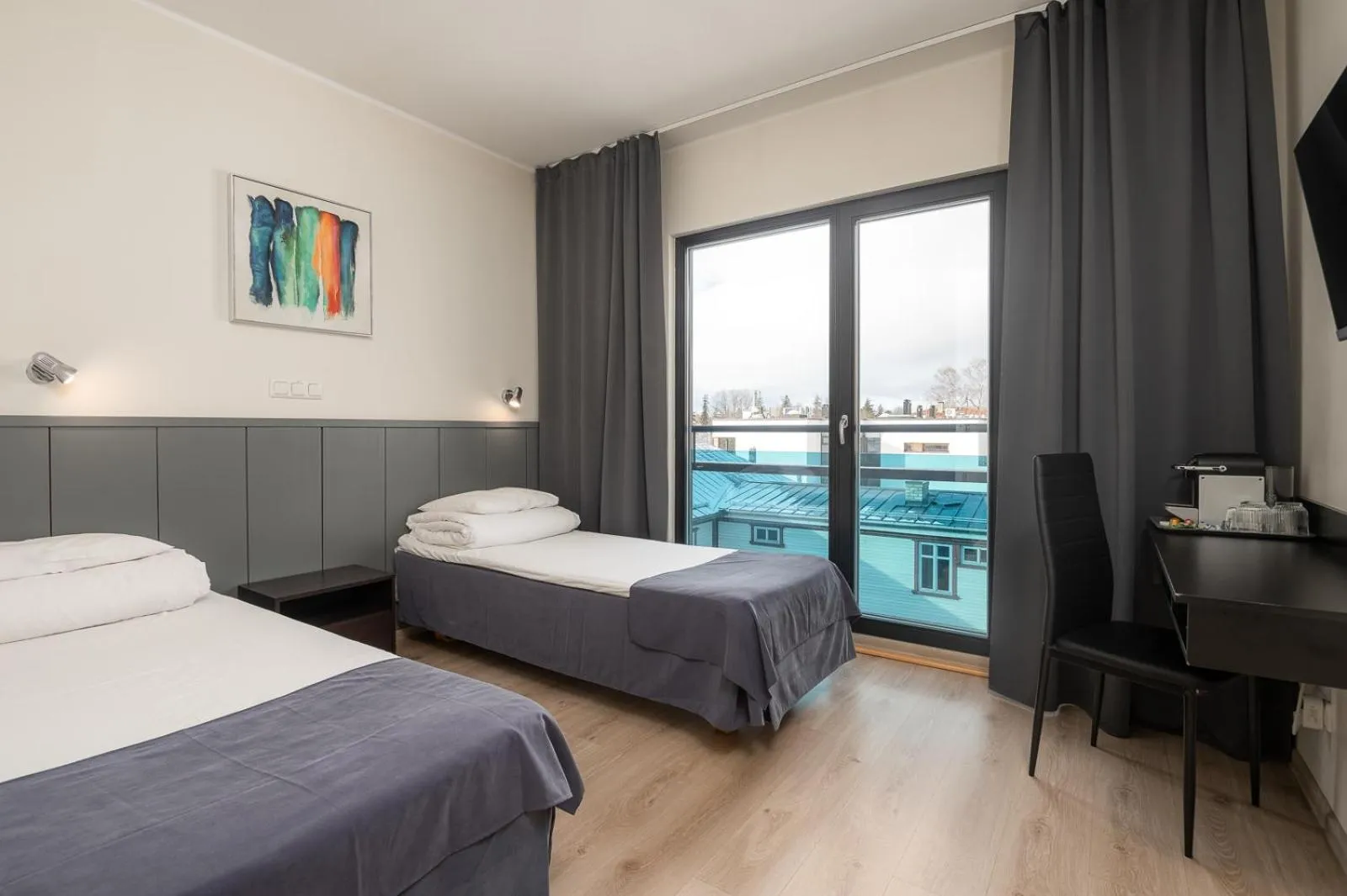 Bed in Hotel Tammsaare Full Automated Hotel