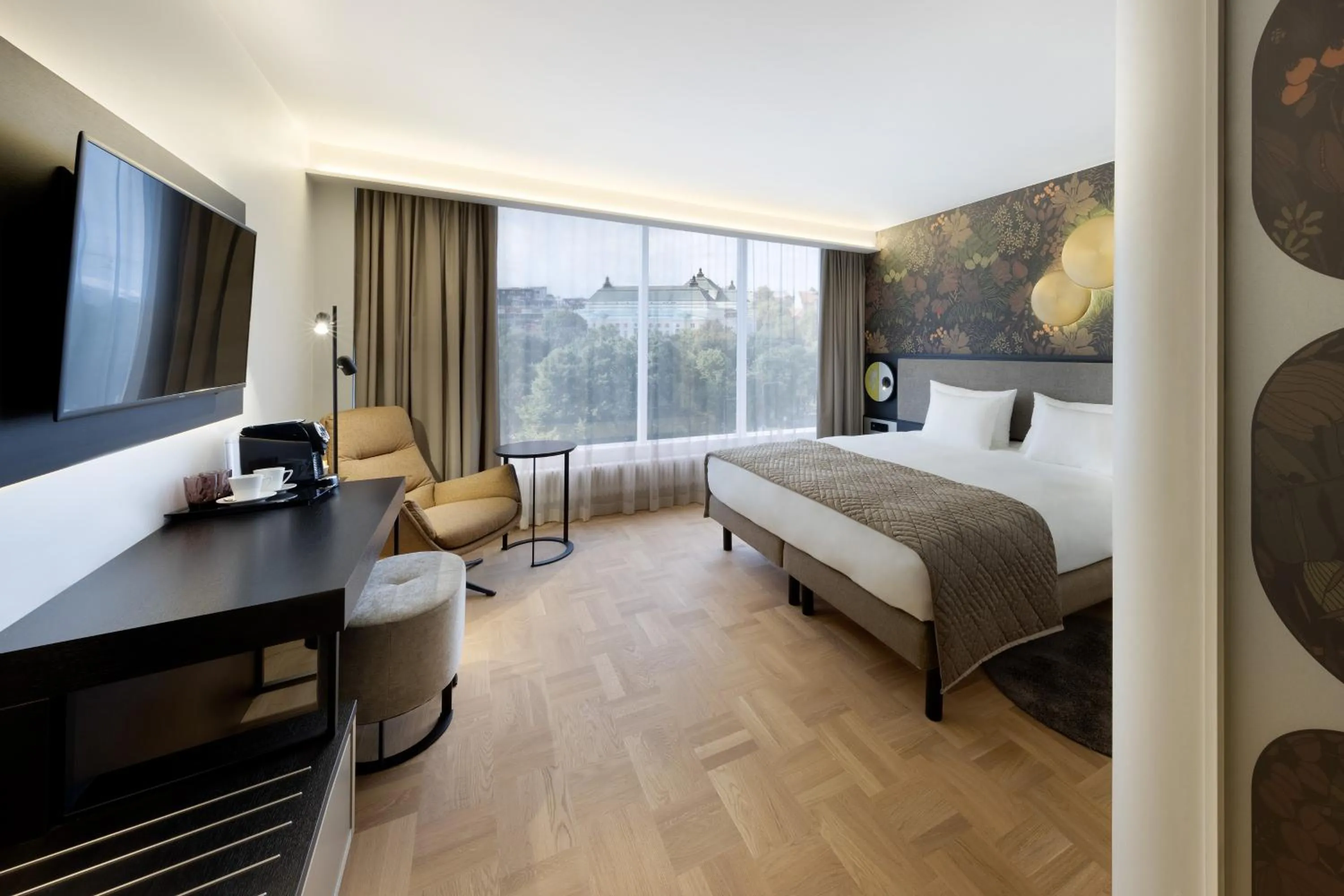 Coffee/tea facilities, Bed in Nordic Hotel Forum