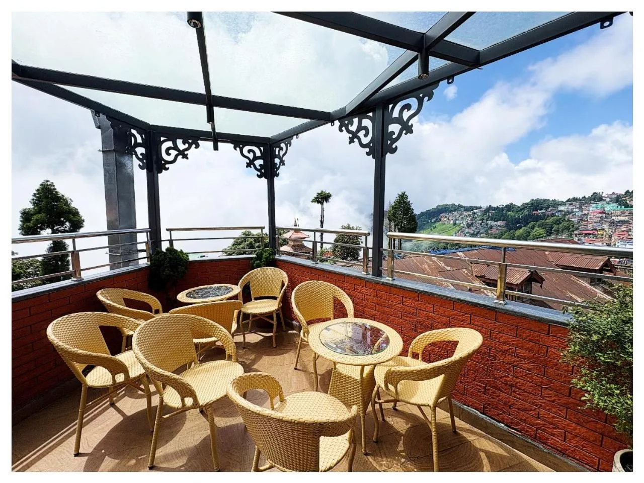 Seating area in Hotel Zambala Retreat & Spa Darjeeling