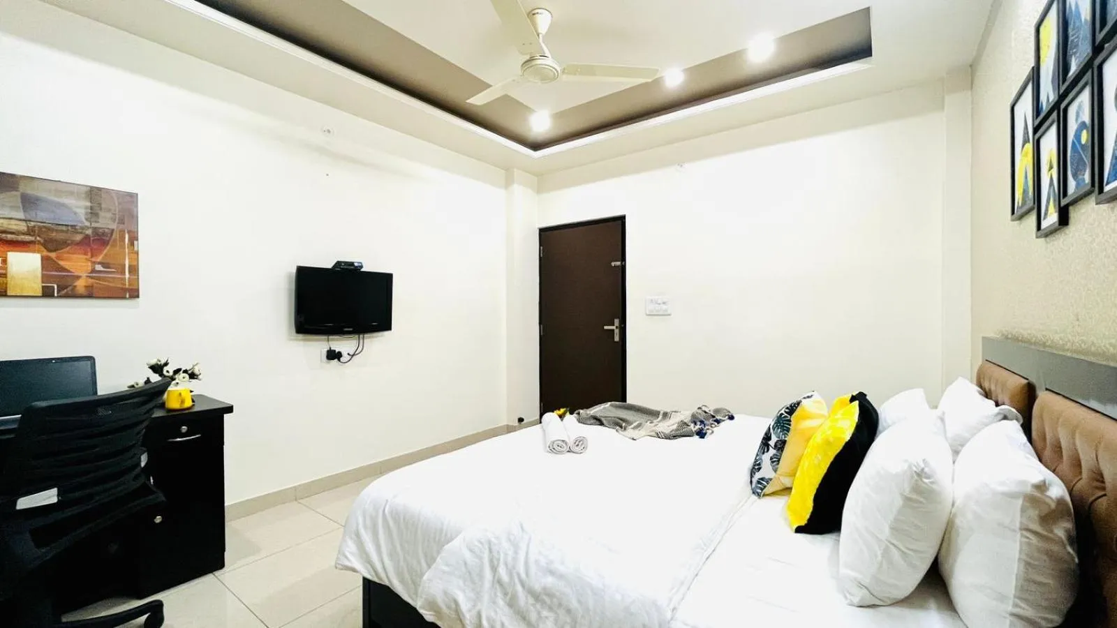 Bedroom, Bed in Olive Service Apartments Jaipur - Vaishali Nagar