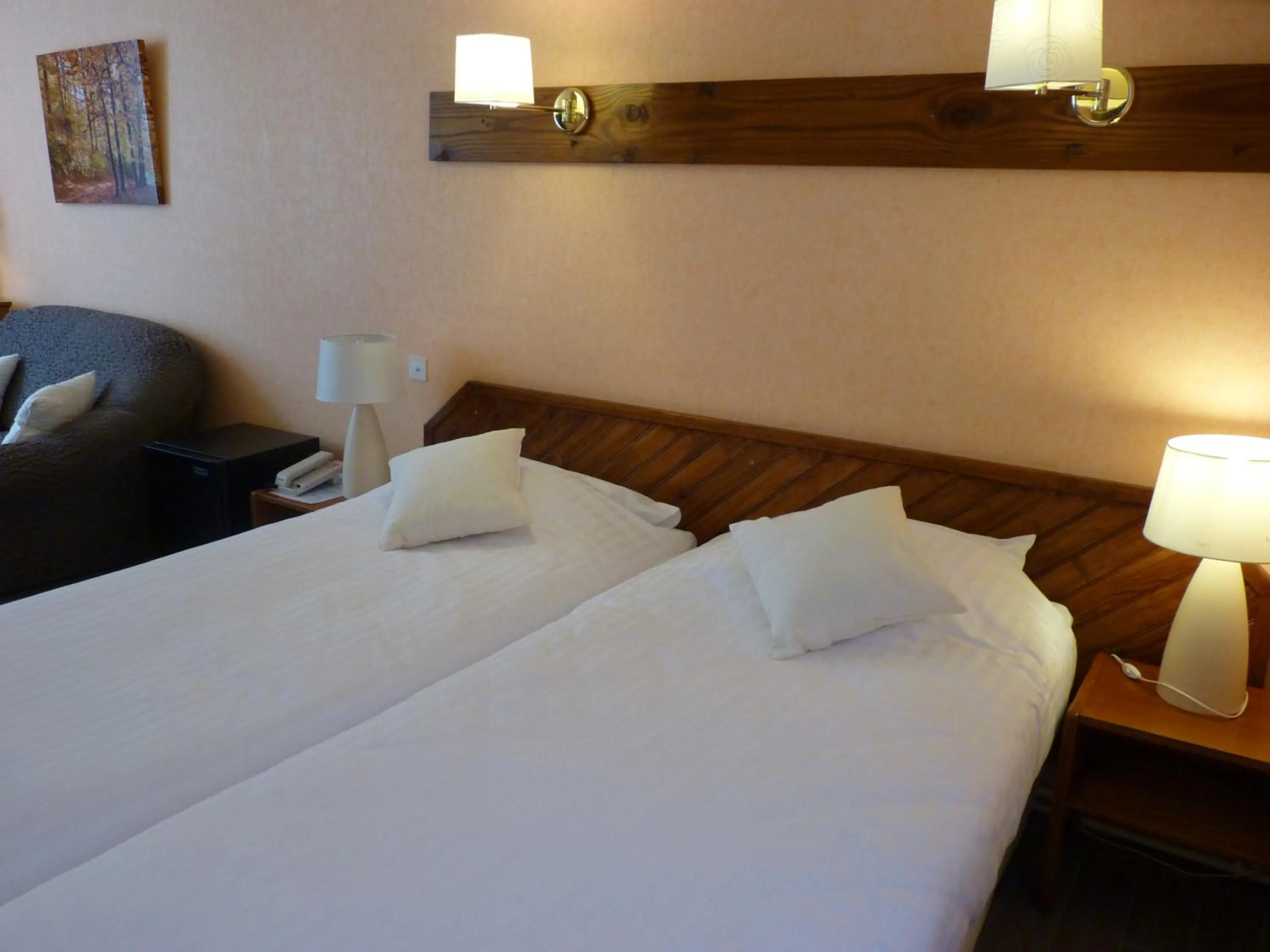 Bed in Logis Hôtel Le Belle Rive