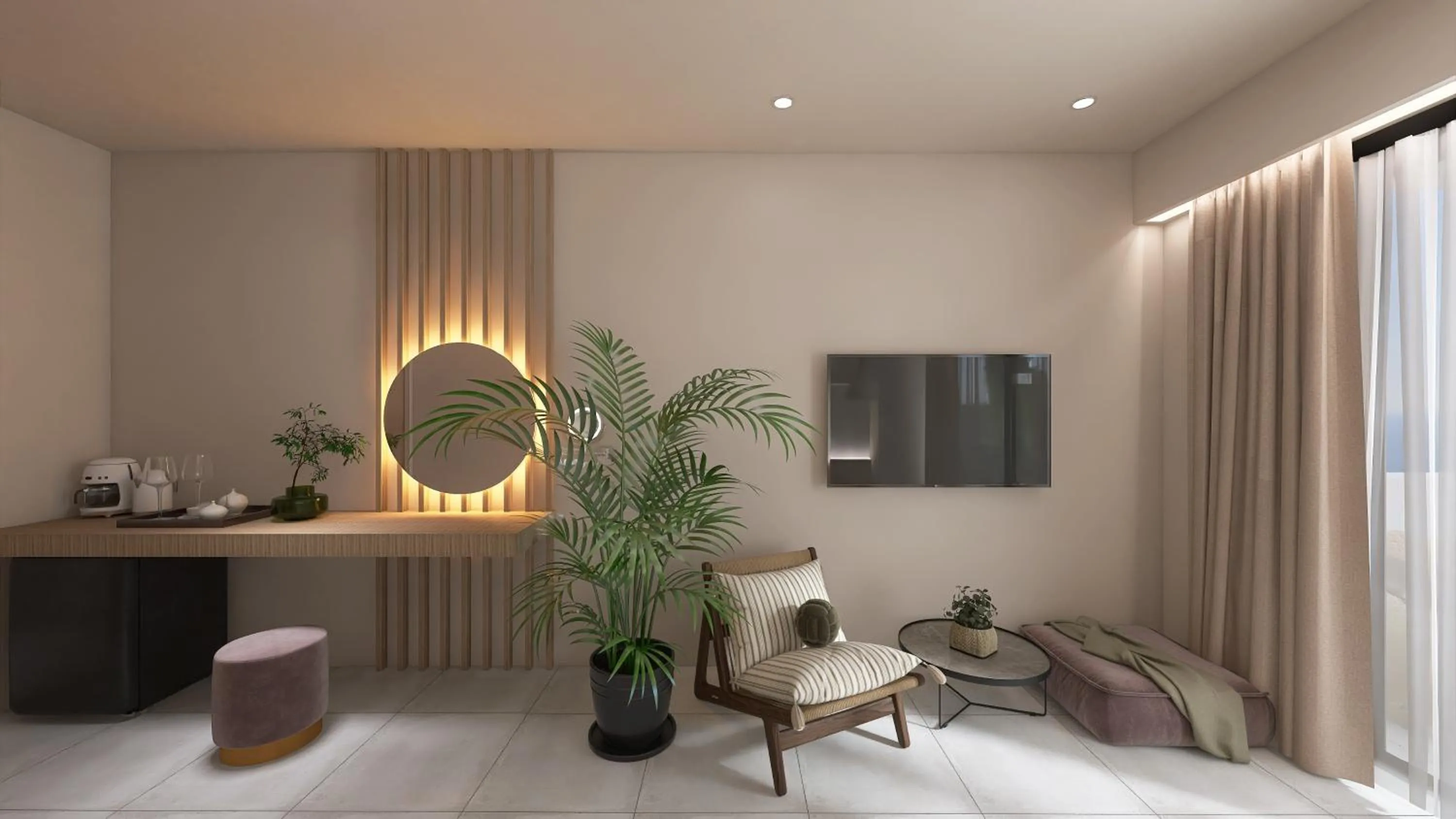 Living room in South Coast Hotel