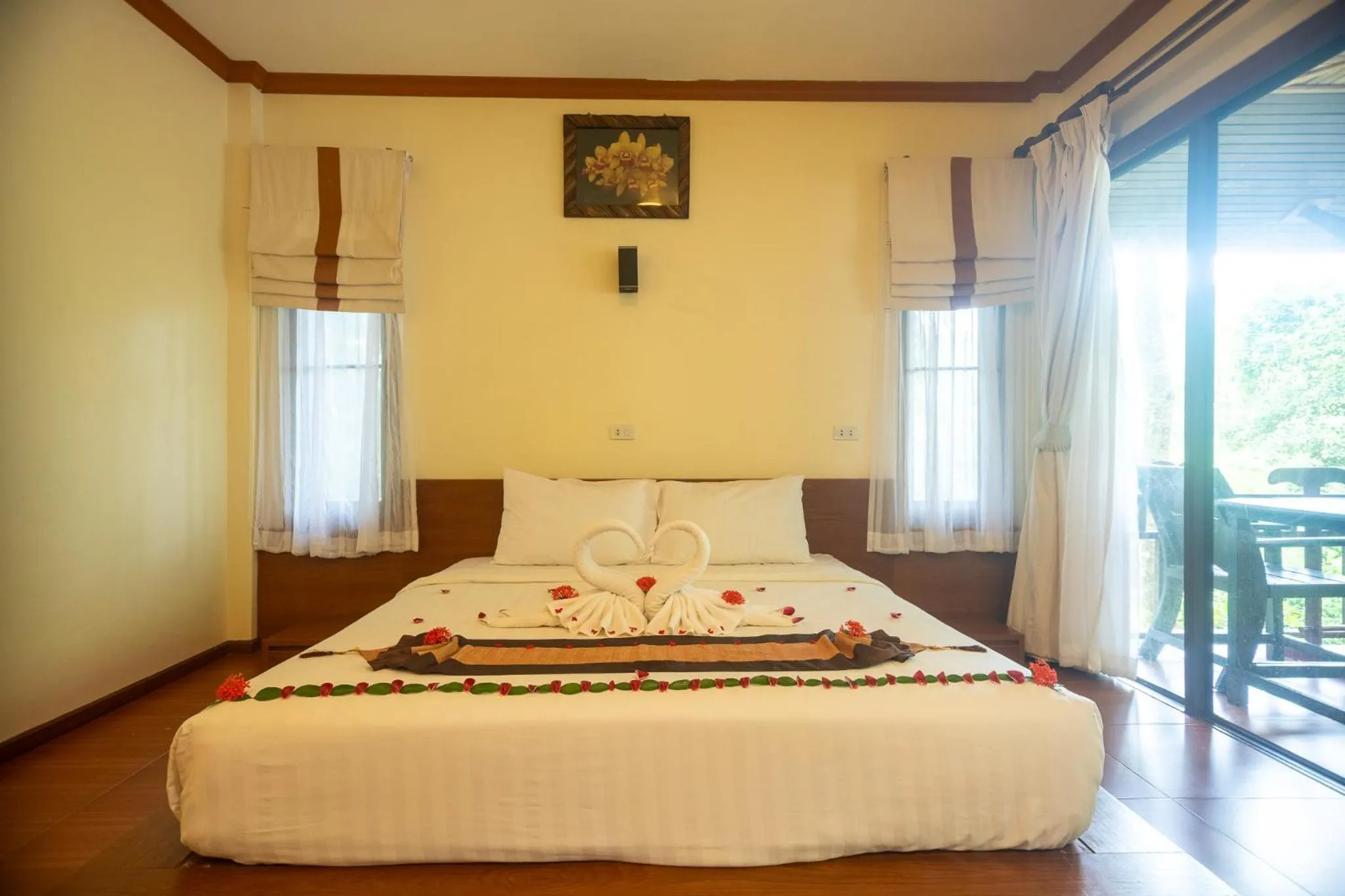 Bed in The Vatika Resort and Spa