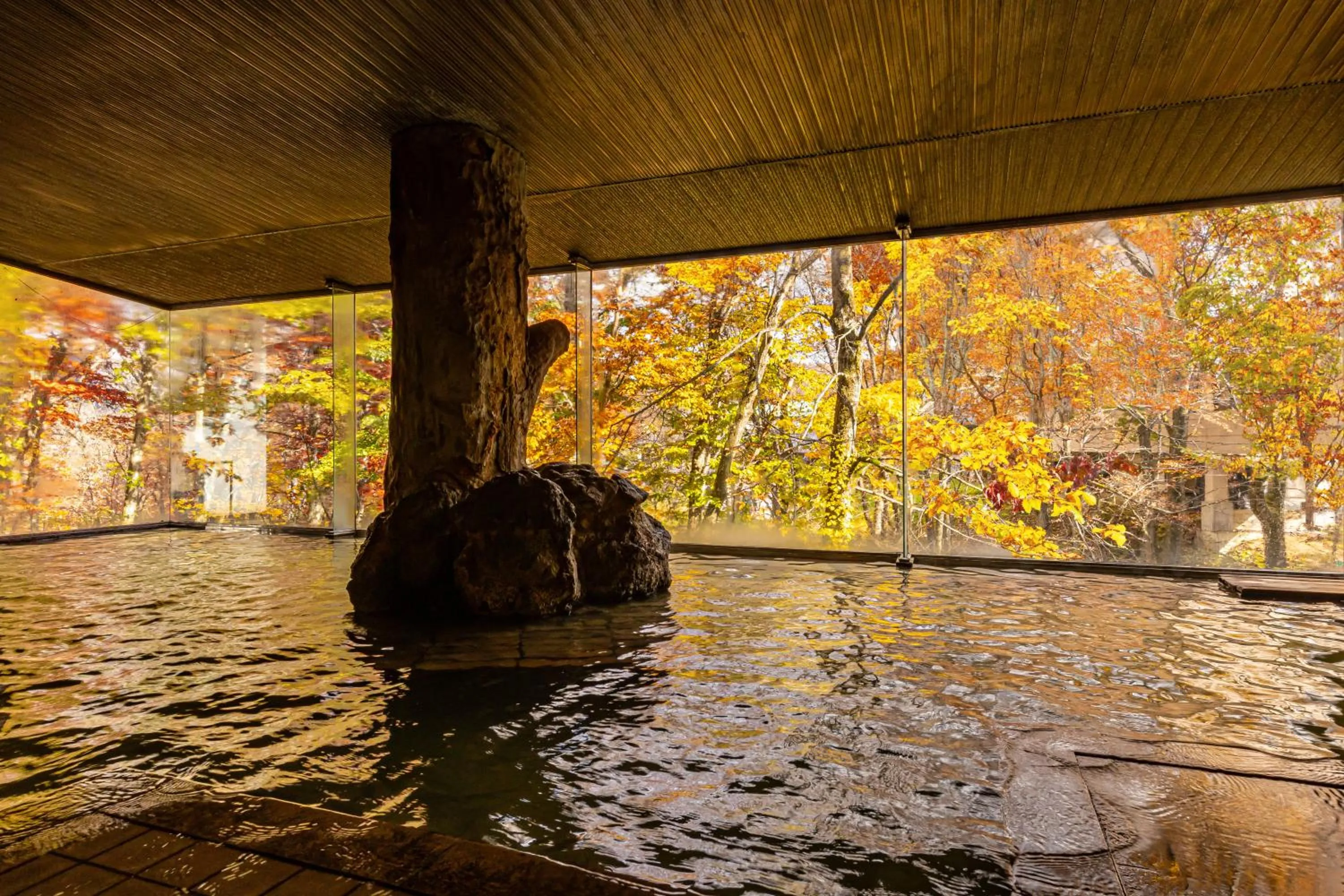 Hot Spring Bath in Plaza Hotel Sanrokuso