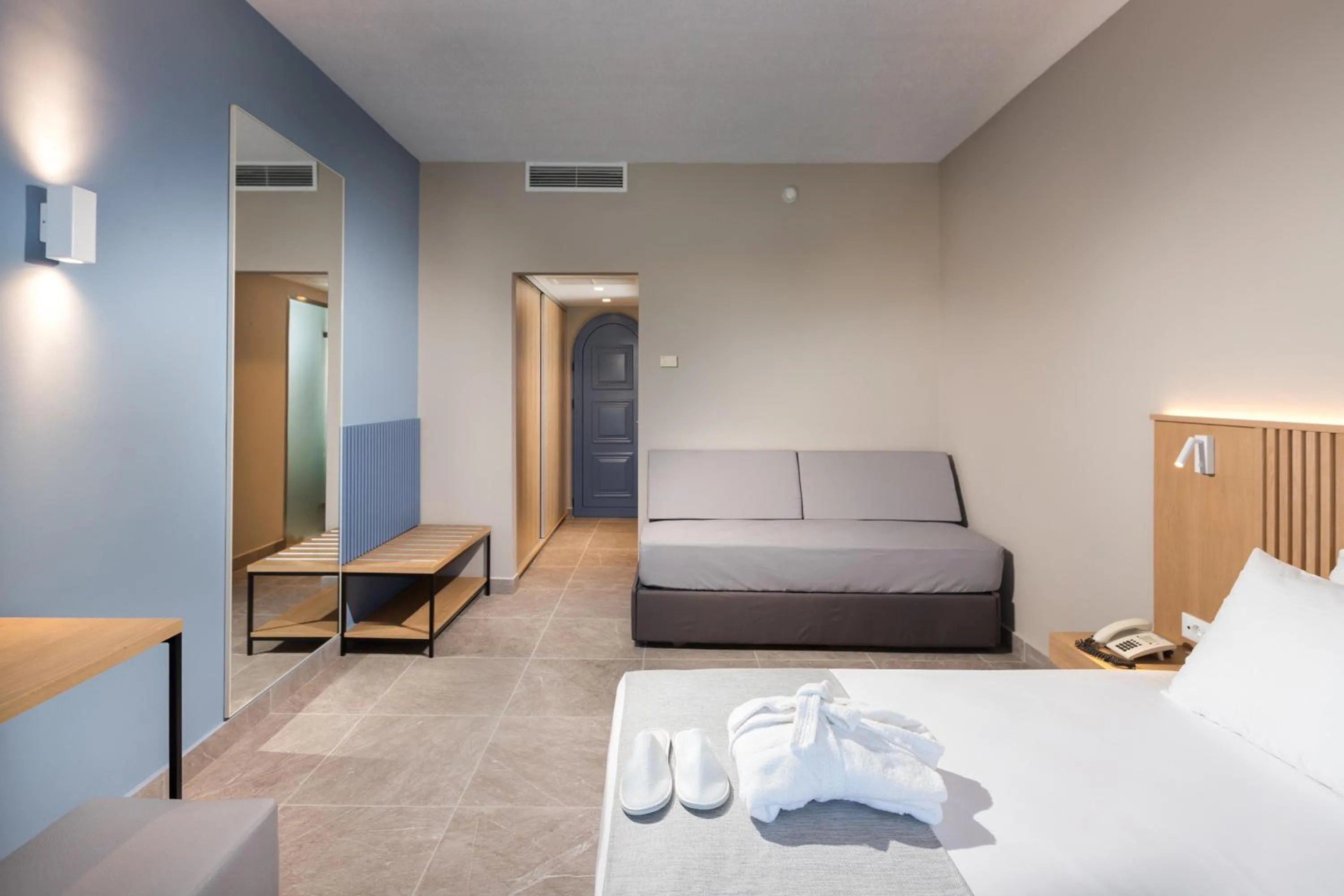 Photo of the whole room, Bed in The Aeolos Beach Hotel