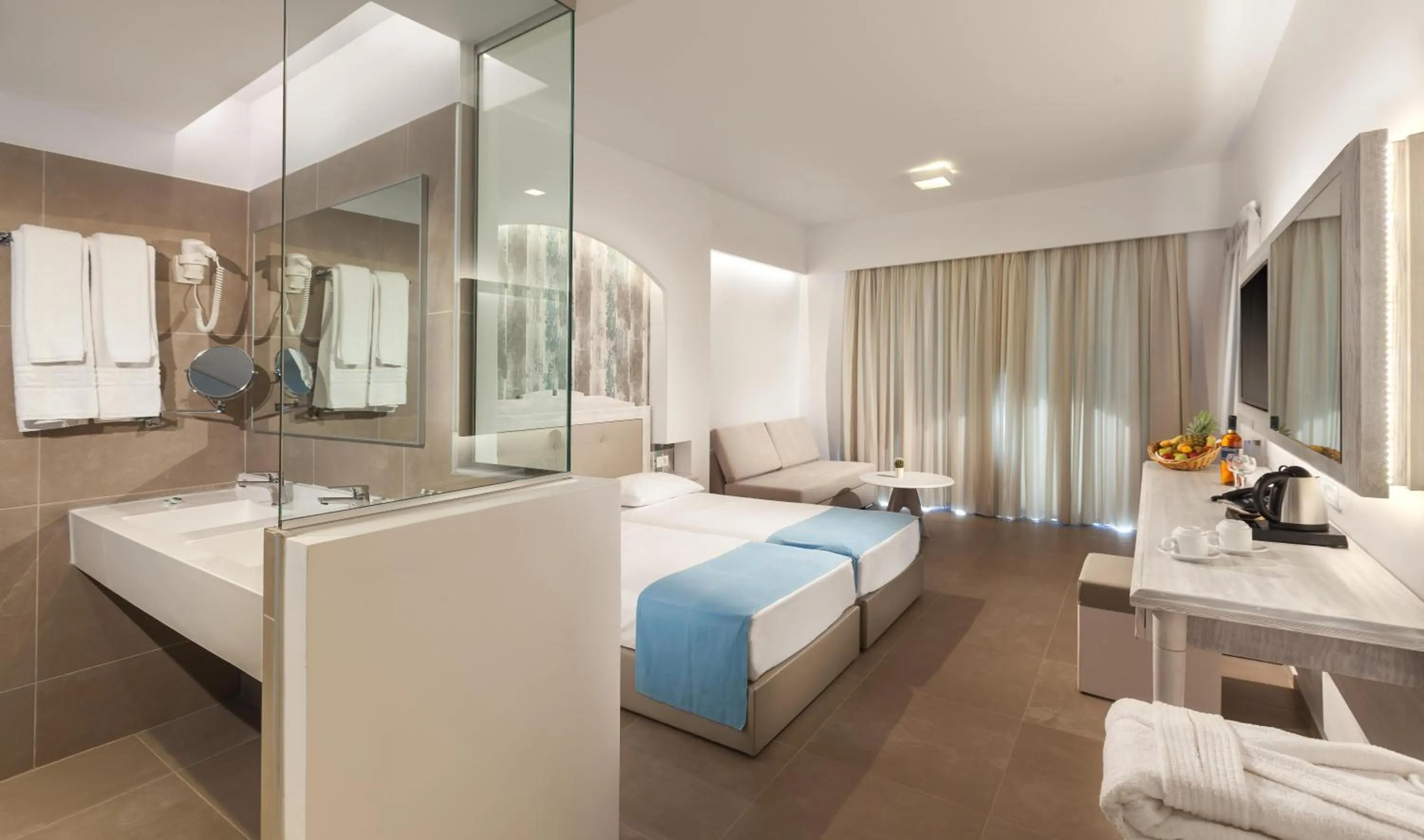 Photo of the whole room, Bed in The Aeolos Beach Hotel