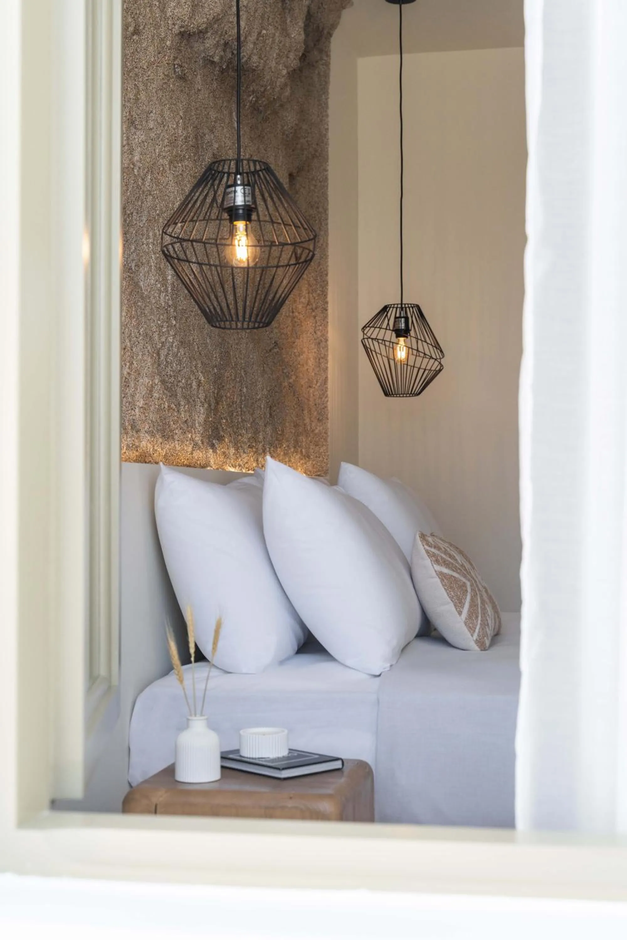Bed in Philosophy of Mykonos Boutique Hotel