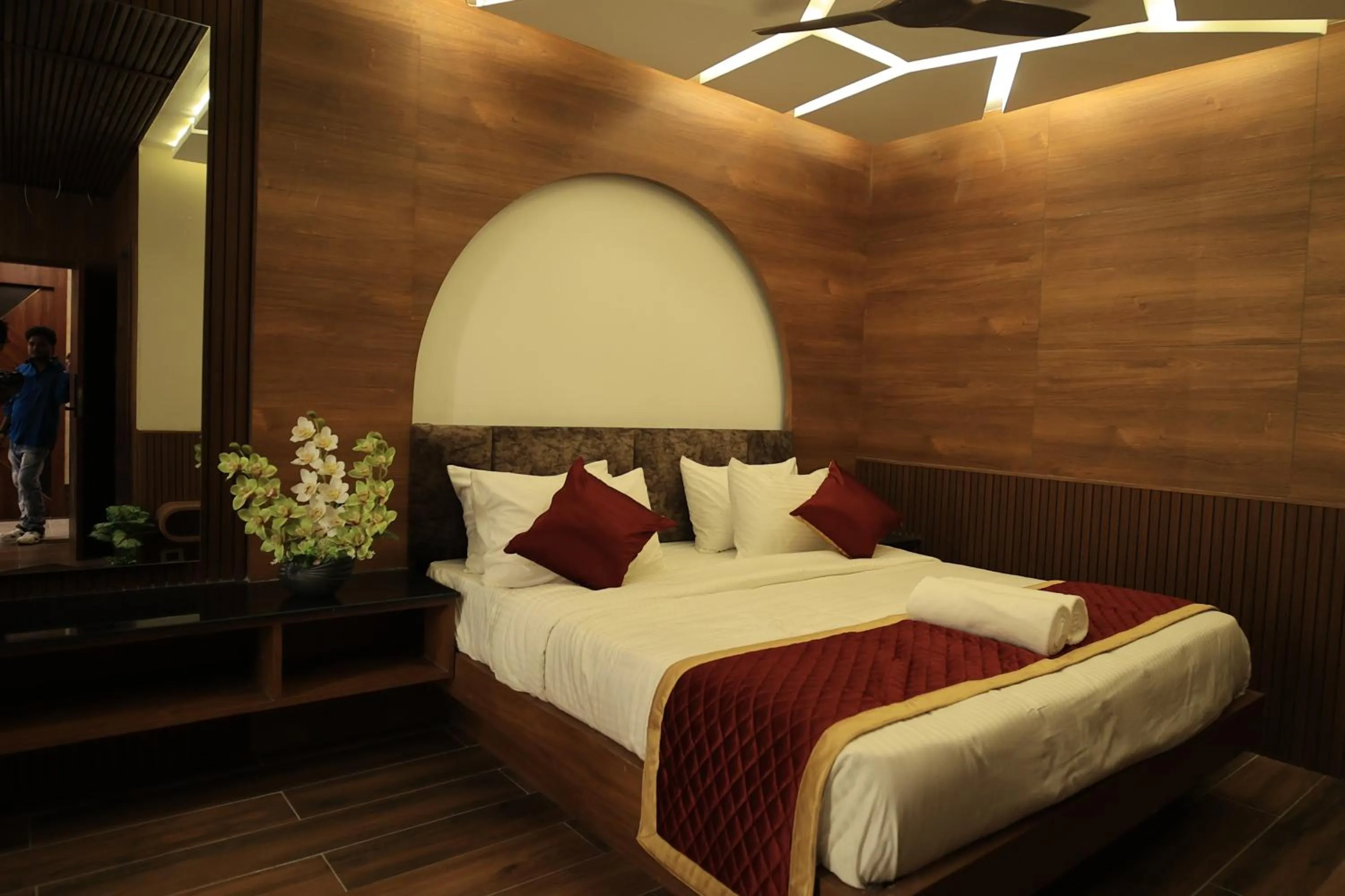 Bed in HOTEL THIRD EYE by RAMANA TOWERS