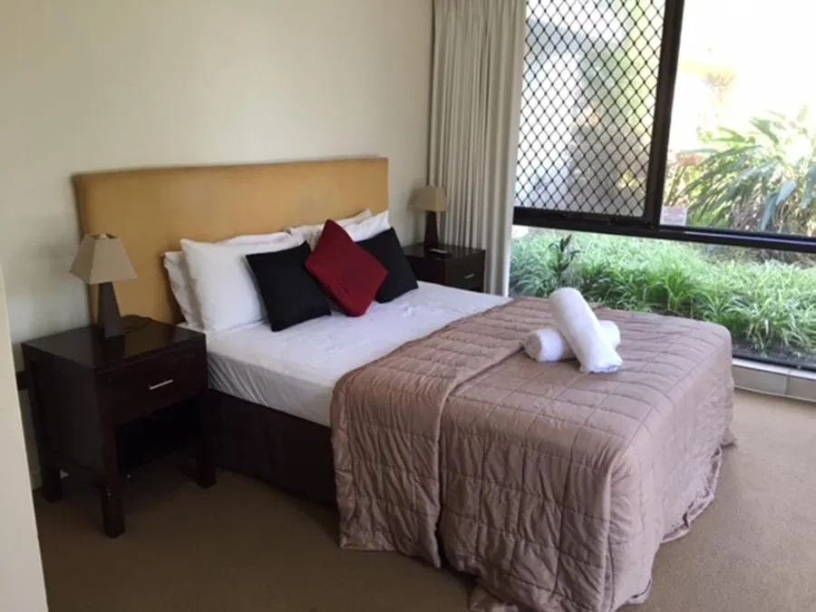 Bedroom, Bed in Genesis Apartments by Gold Coast Premium