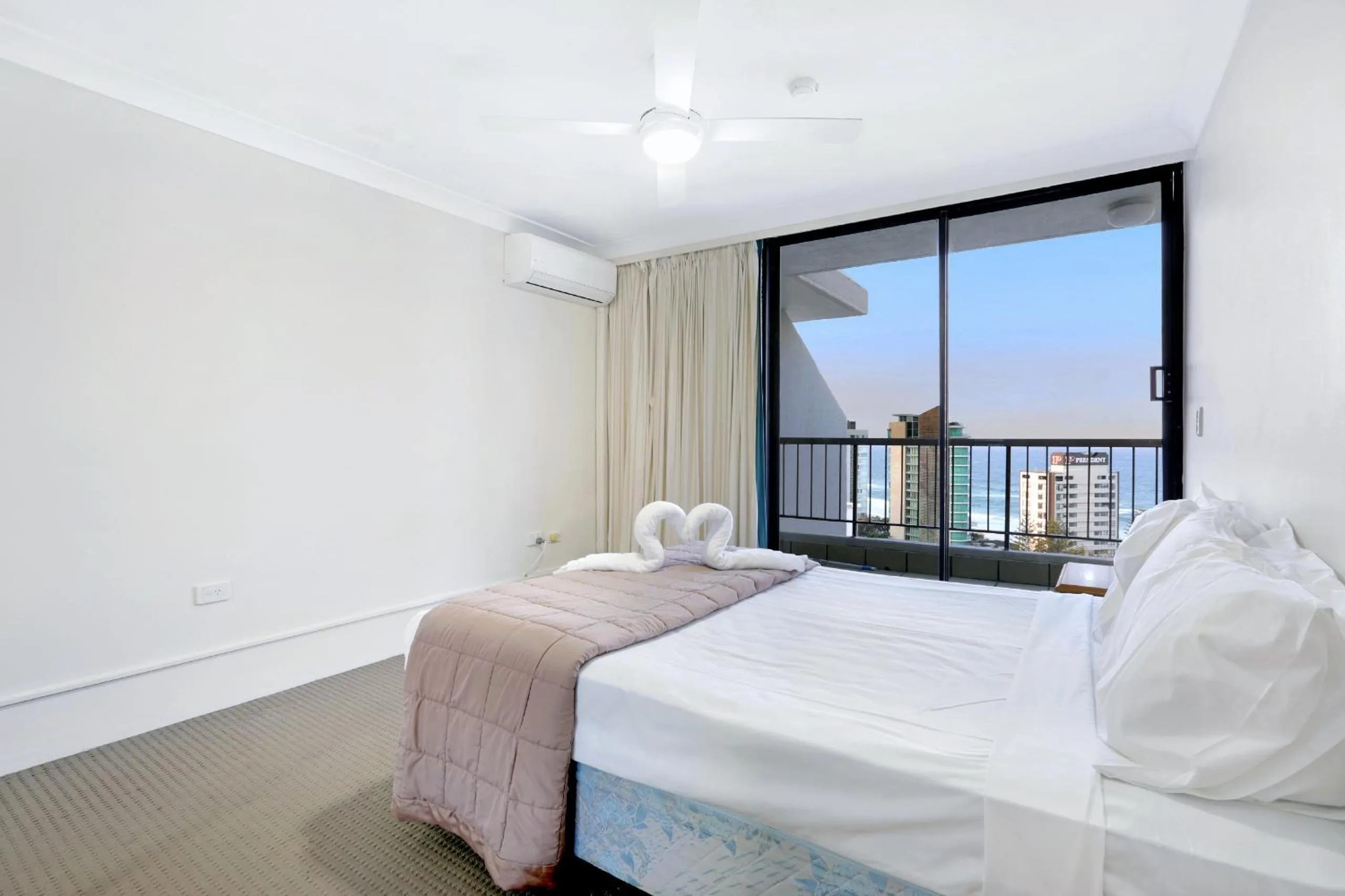 Bedroom, Bed in Genesis Apartments by Gold Coast Premium