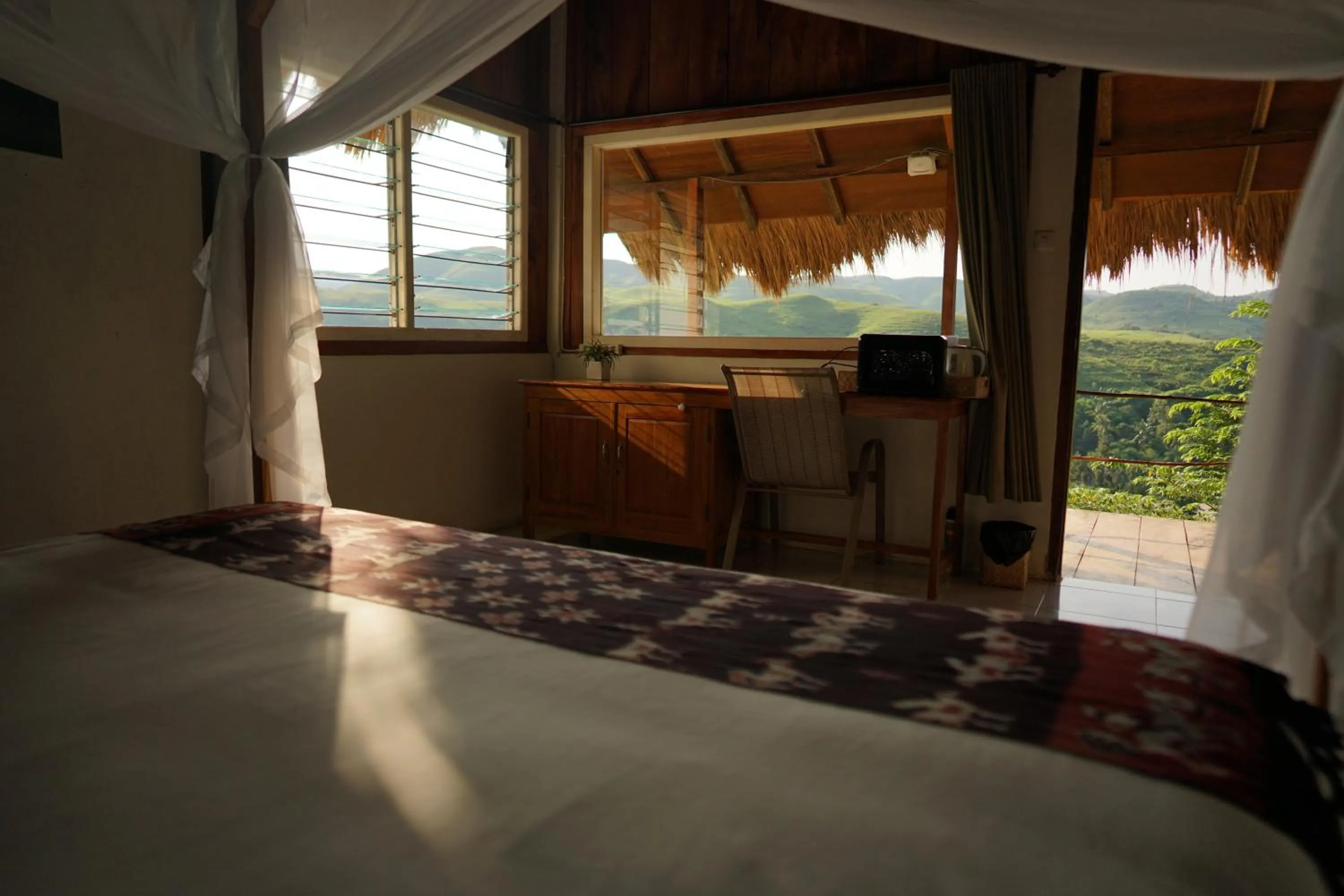 Bed in Morinda Villa and Resto