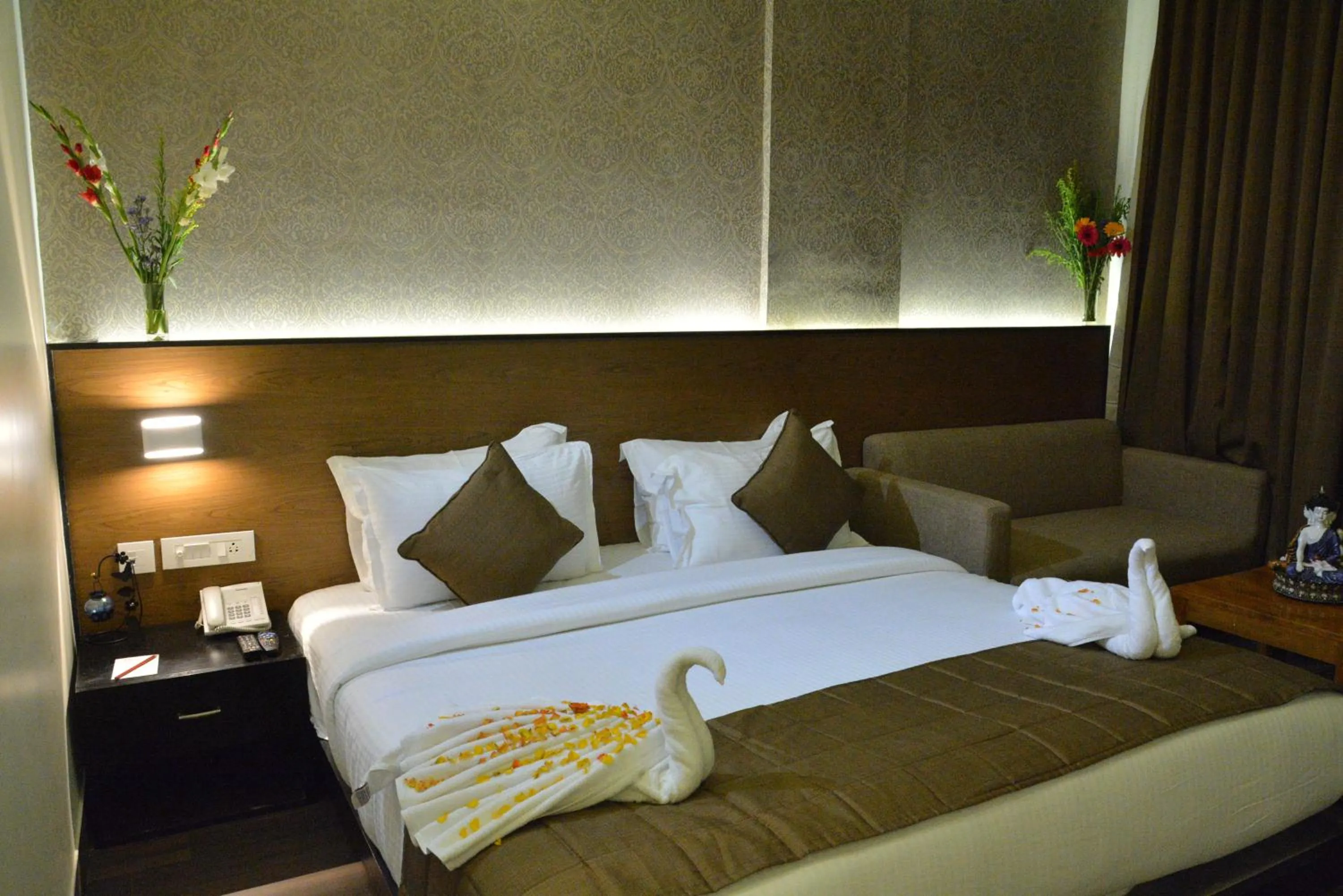 Bed in Hotel Sree Annamalaiyar Park