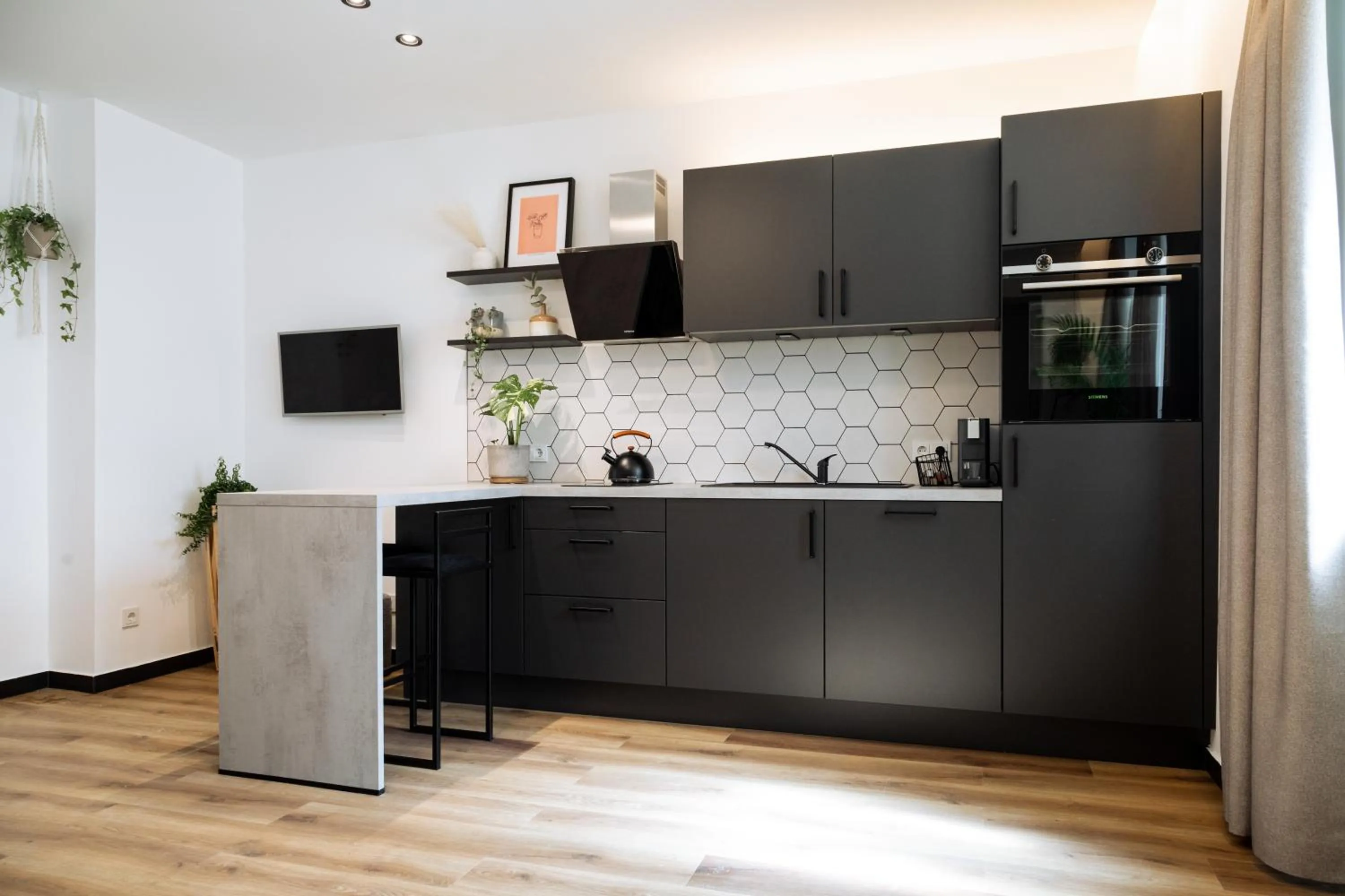 Kitchen or kitchenette in Urban Jungle Apartments