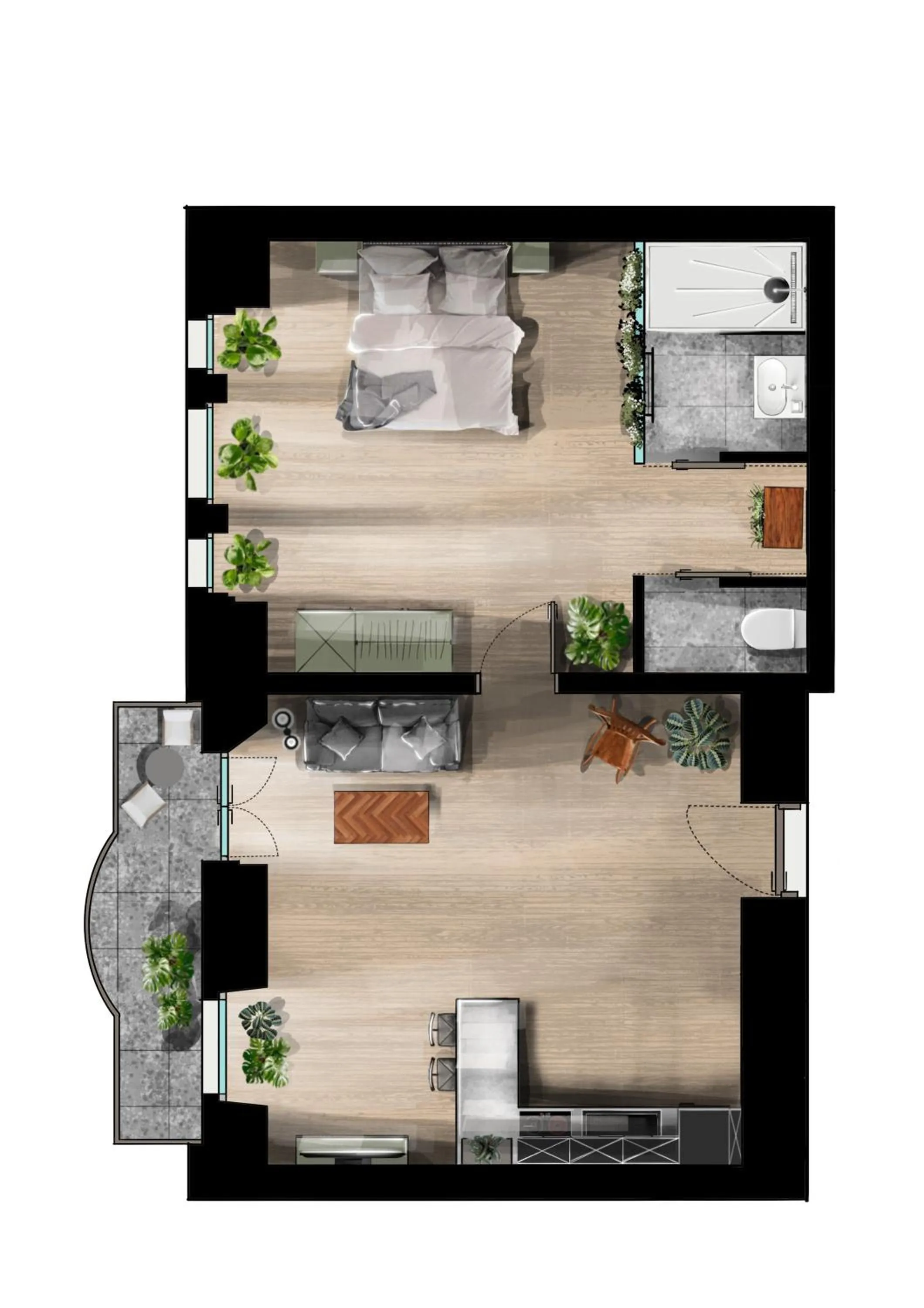 Photo of the whole room in Urban Jungle Apartments