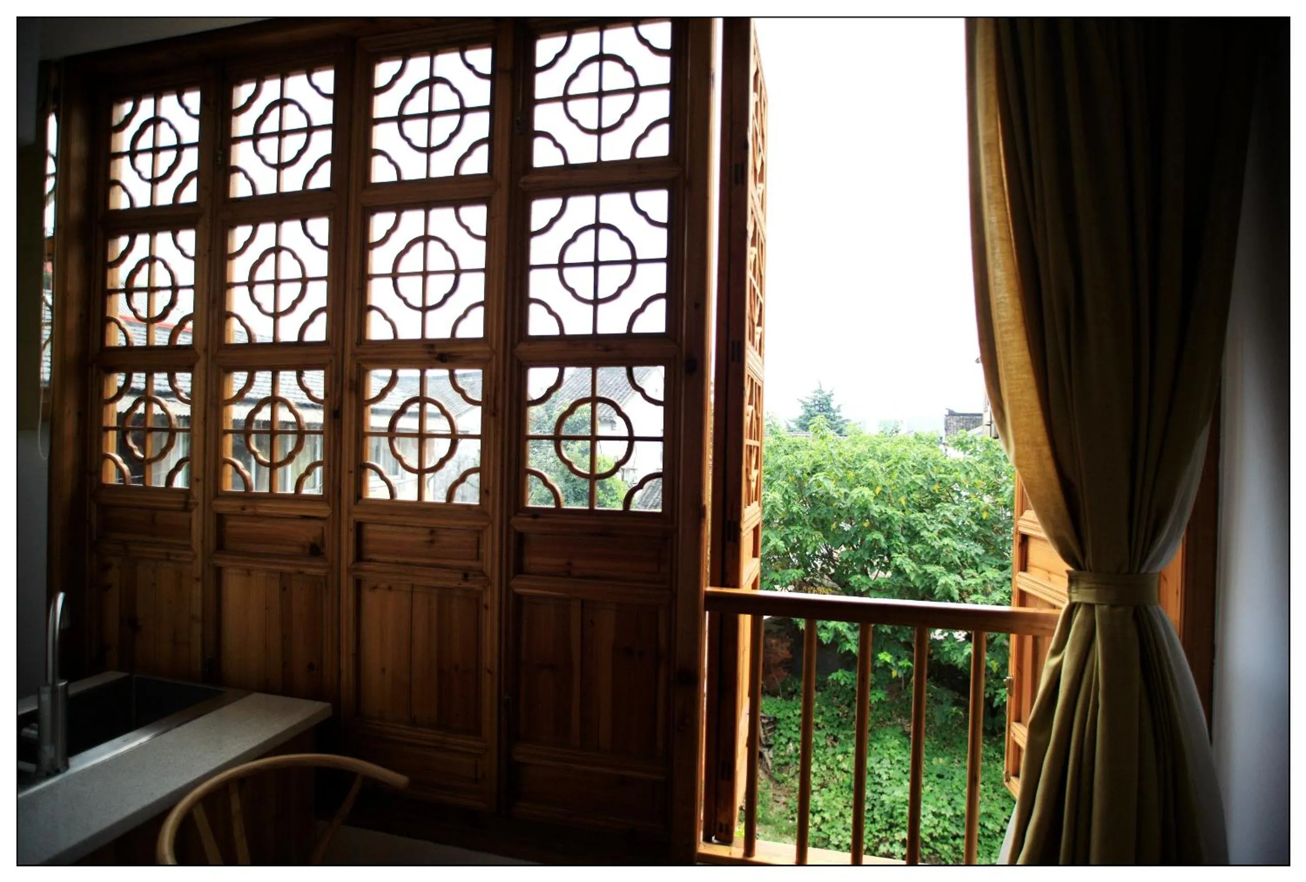 Balcony/Terrace in Tongli Begonia Flowers Guesthouse
