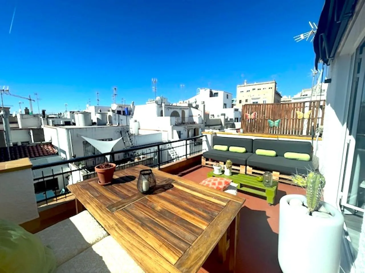 City view in Unique studio Apartment with amazing terrace Sitges centre beach