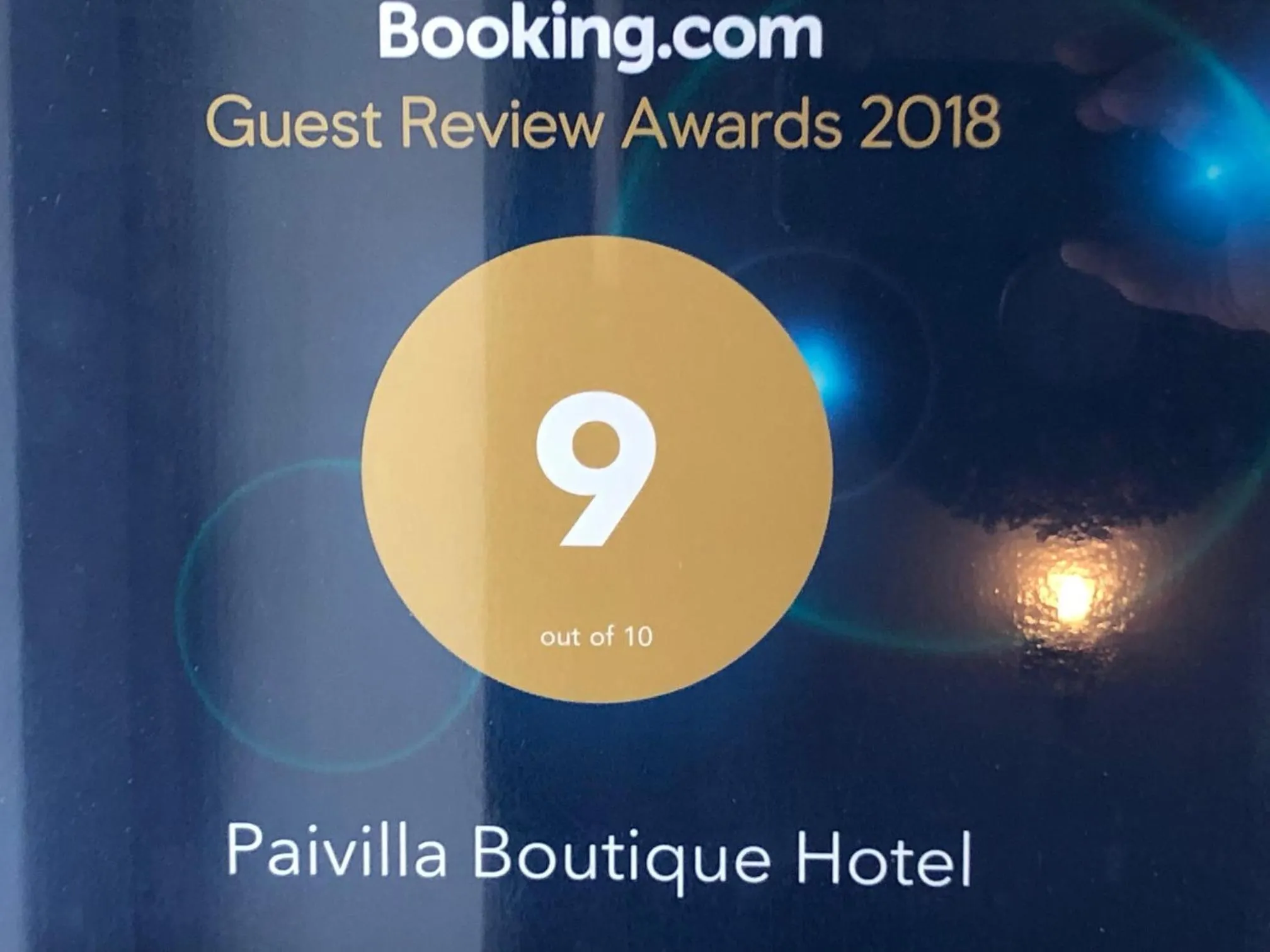 Certificate/Award in Paivilla Boutique Hotel