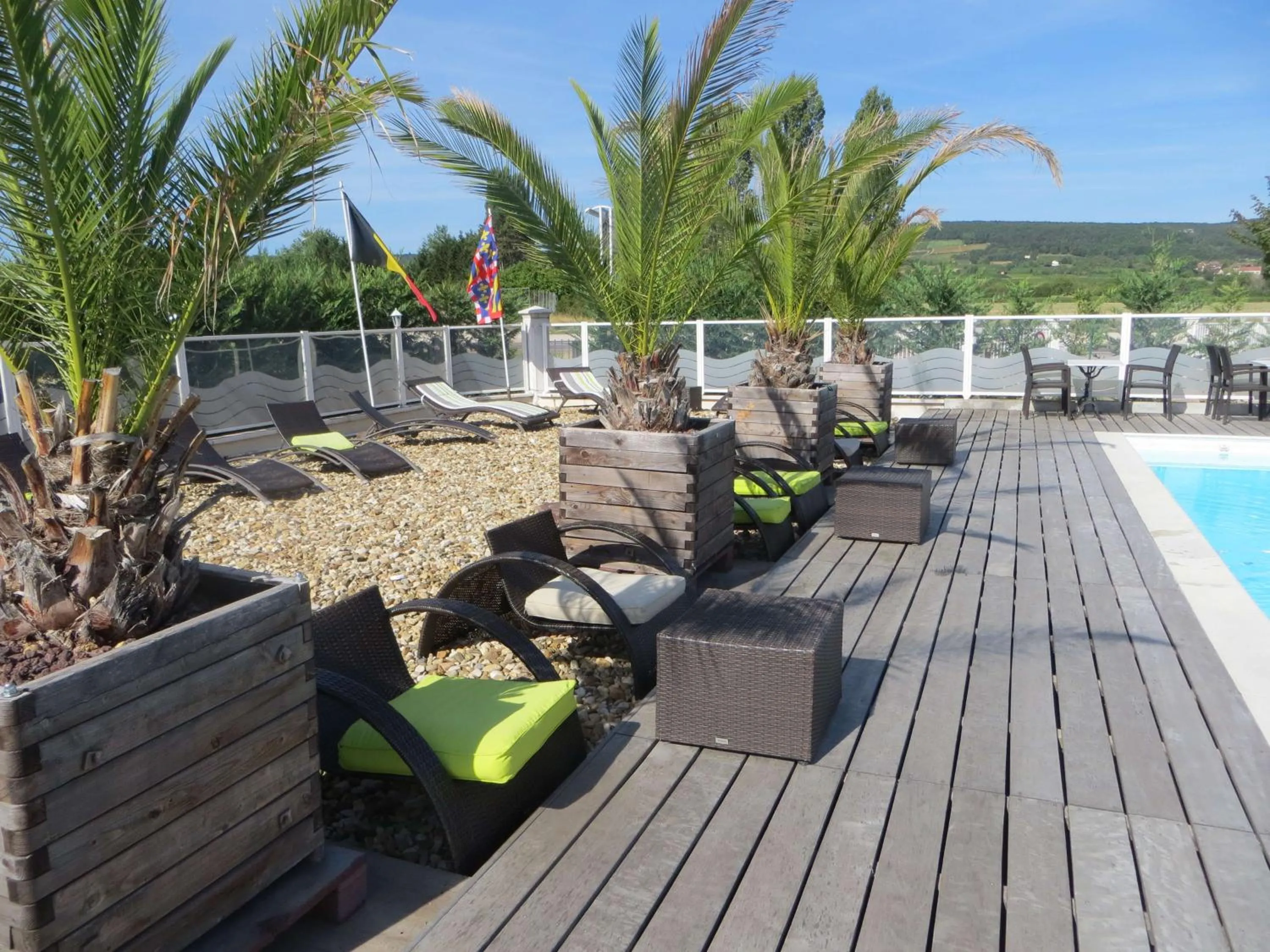 Pool view in Brit Hotel Dijon Hermes