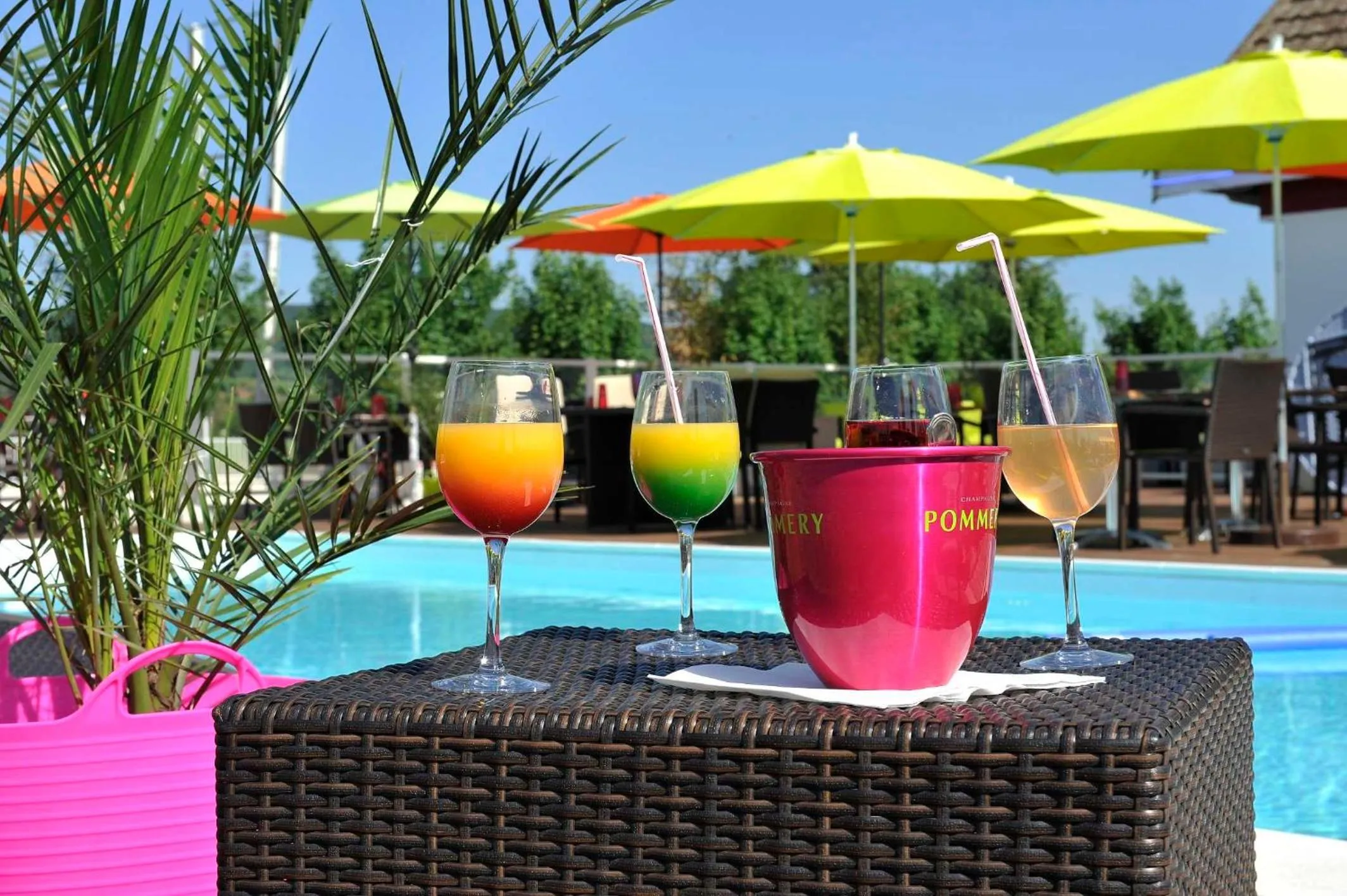 Pool view in Brit Hotel Dijon Hermes