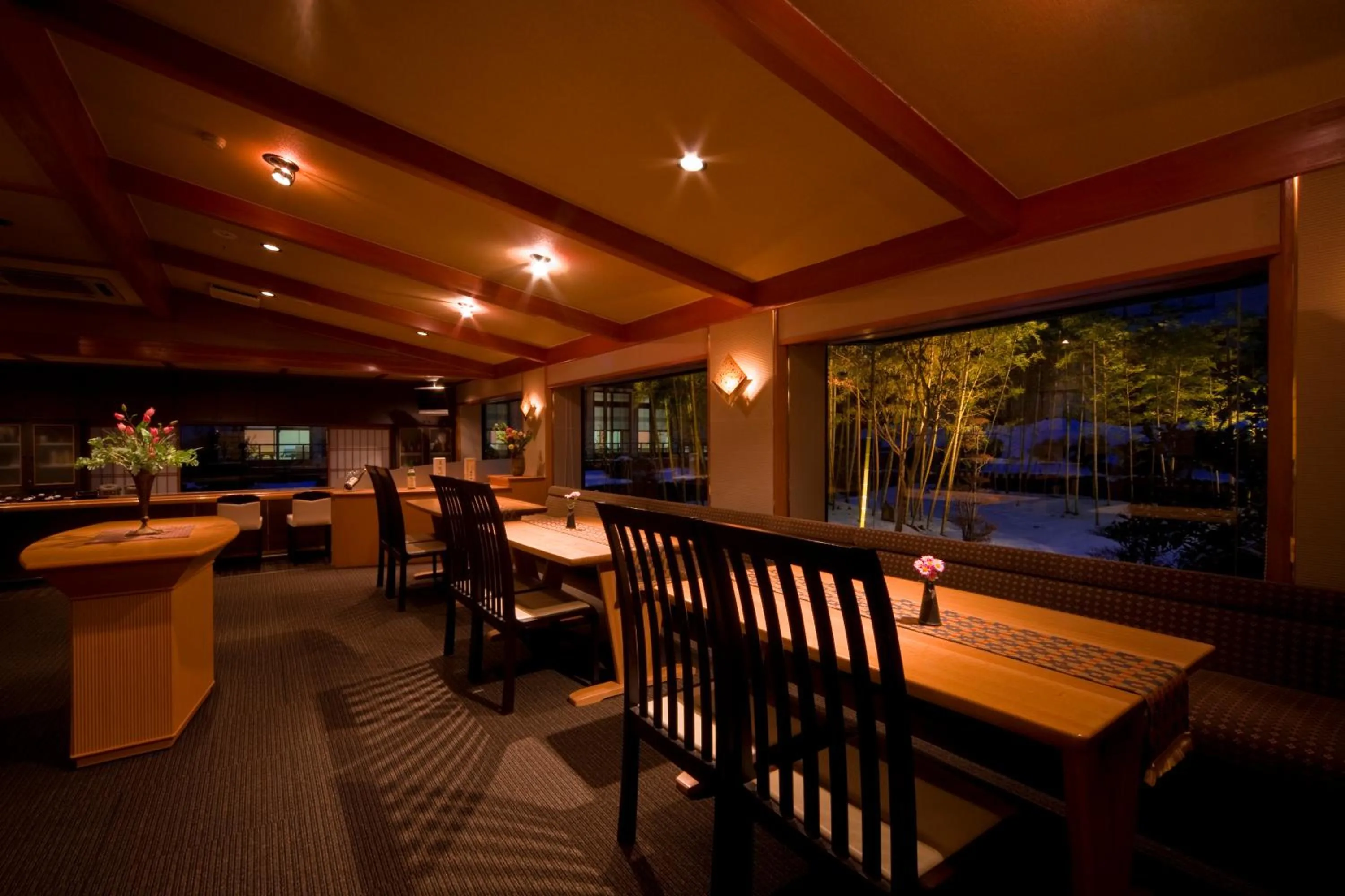 Seating area in TAKITEI Riverside Onsen ーA Hidden Ryokan in Kanazawaー