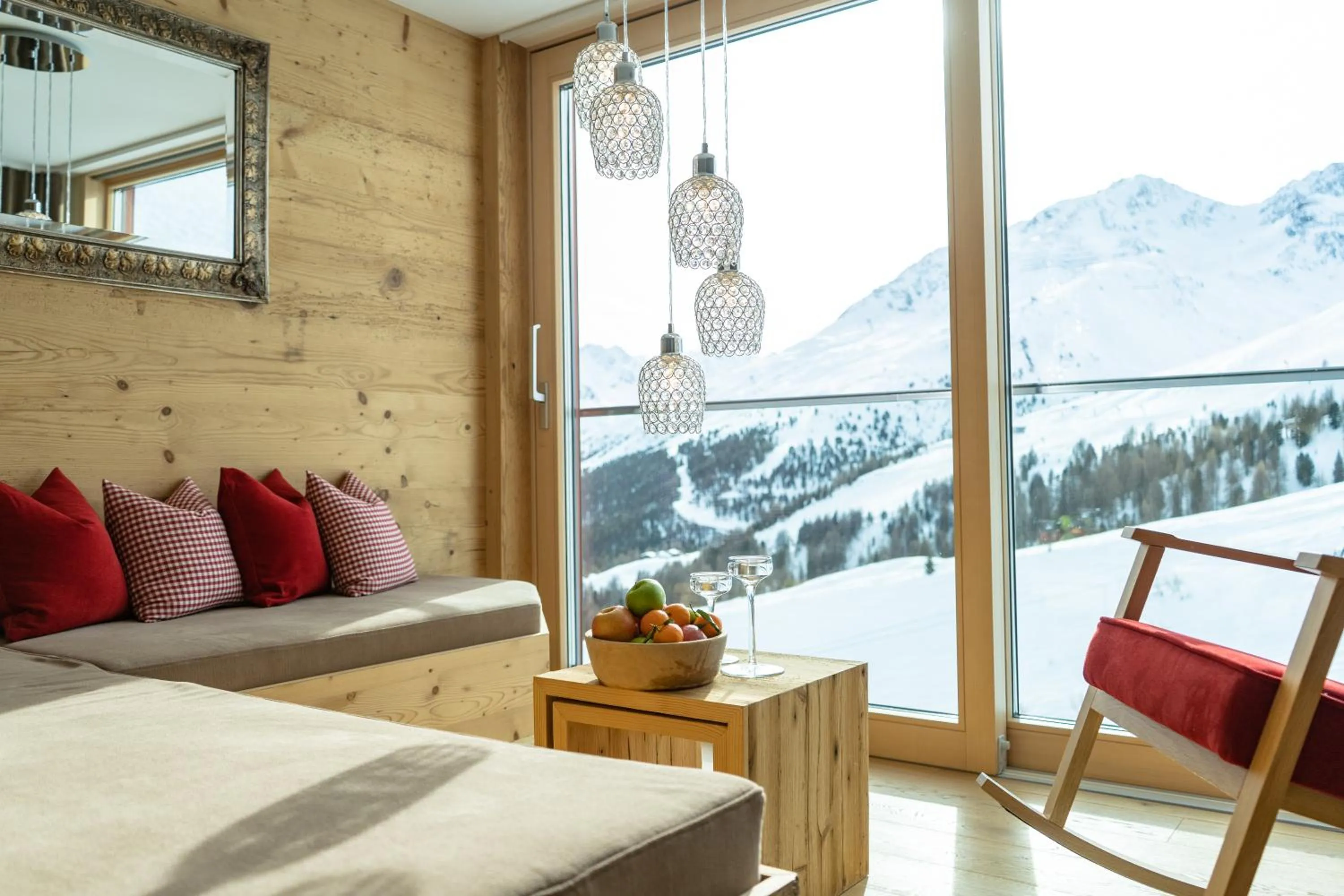 Seating area, Bed in Hotel Alpenfriede