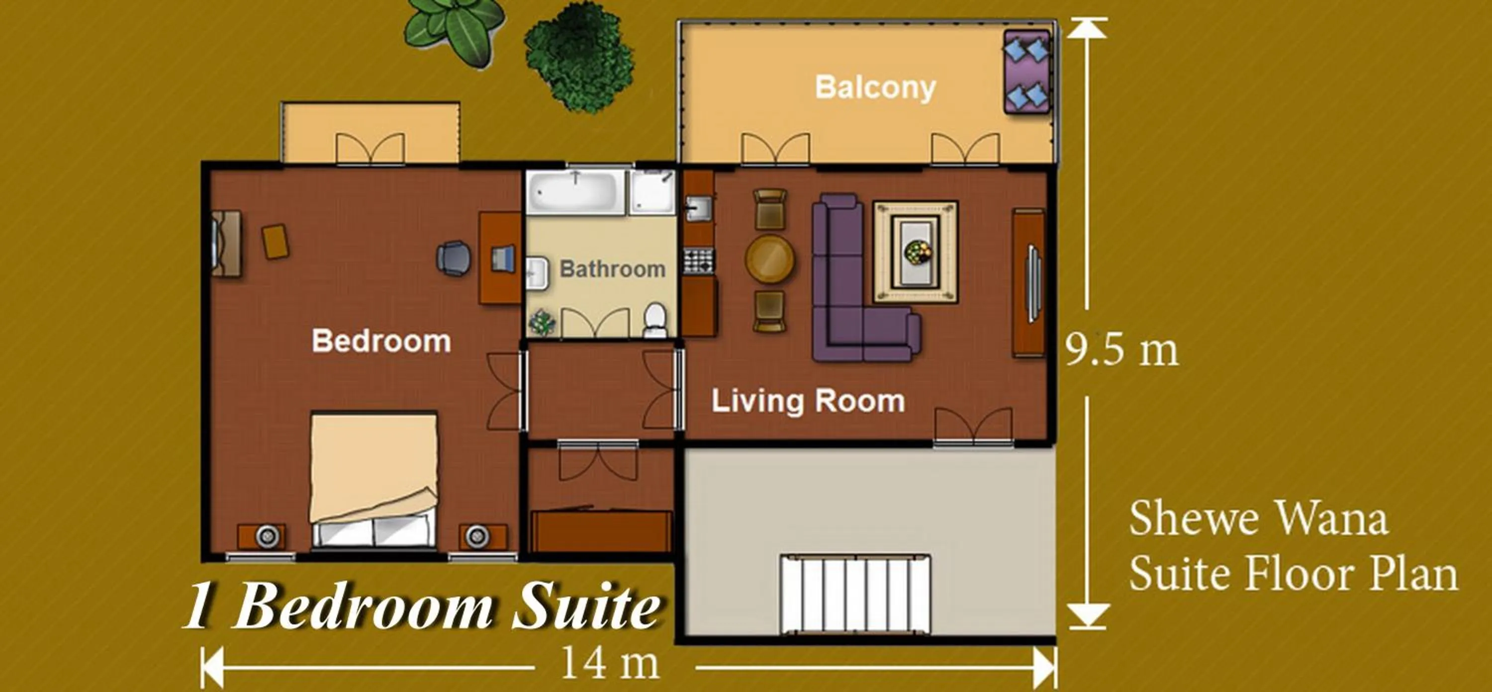Floor plan in Shewe Wana Suite Resort