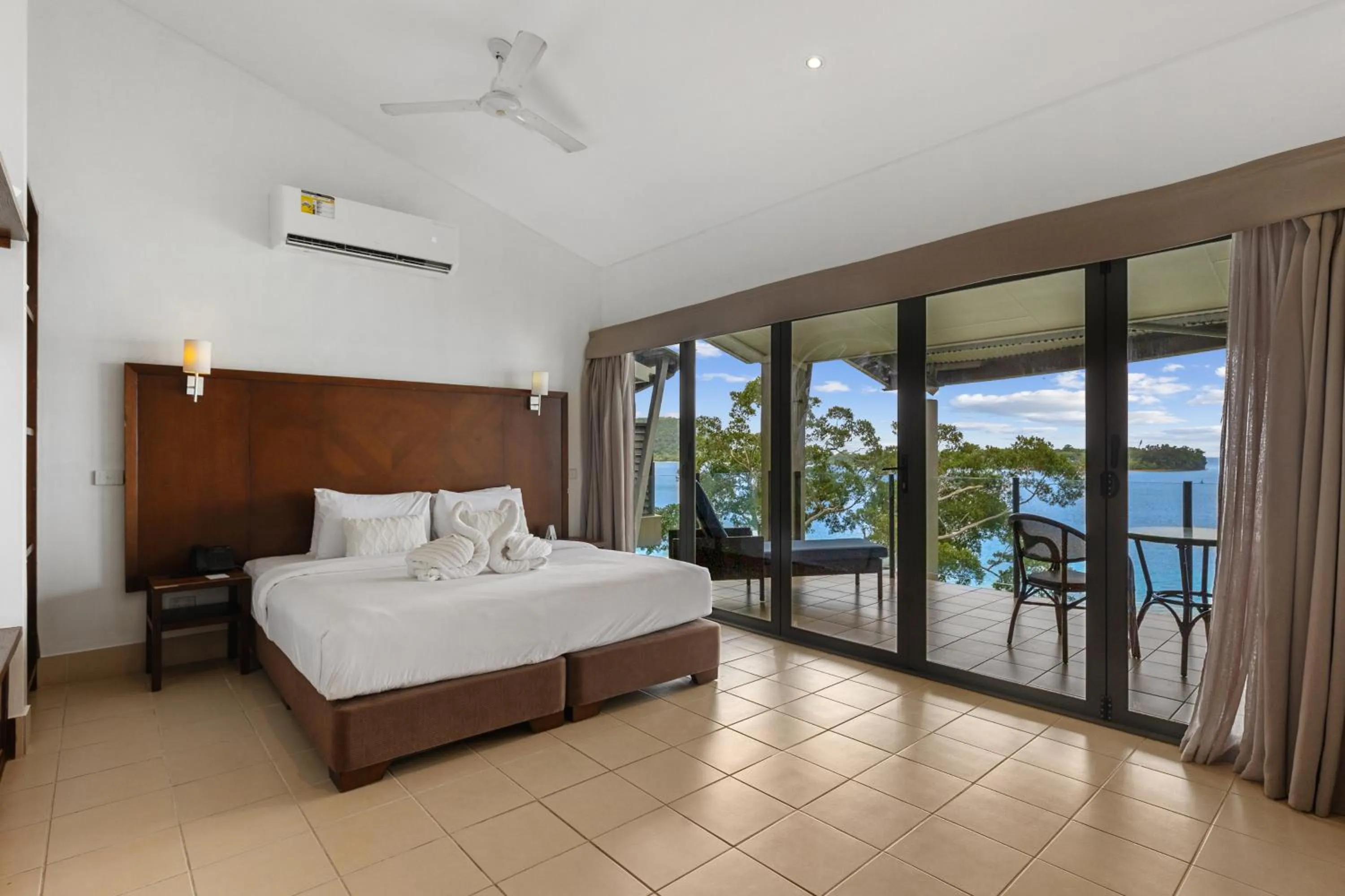 Patio, Bed in Iririki Island Resort & Spa