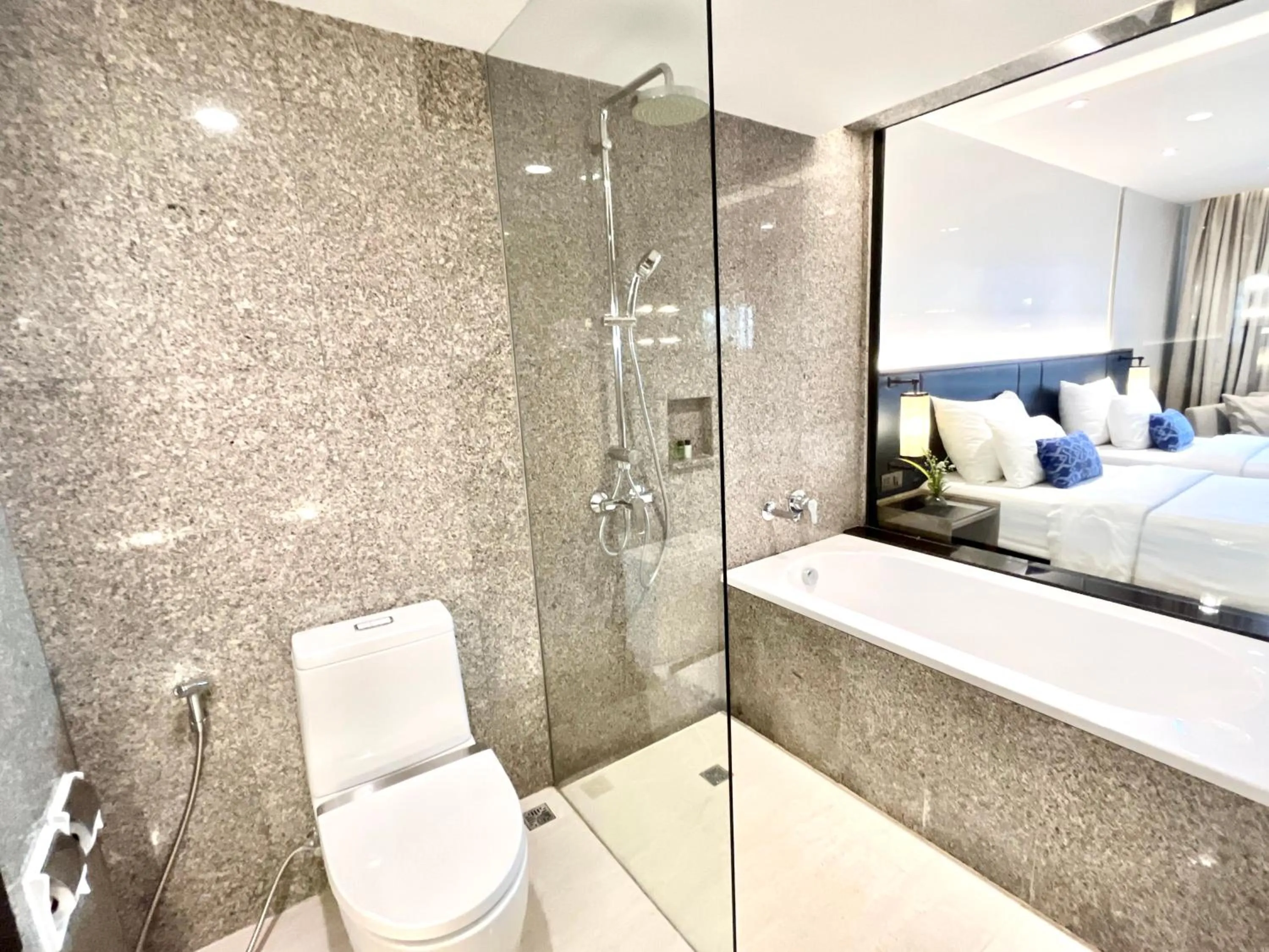 Bathroom, Bed in Sima Thani Hotel