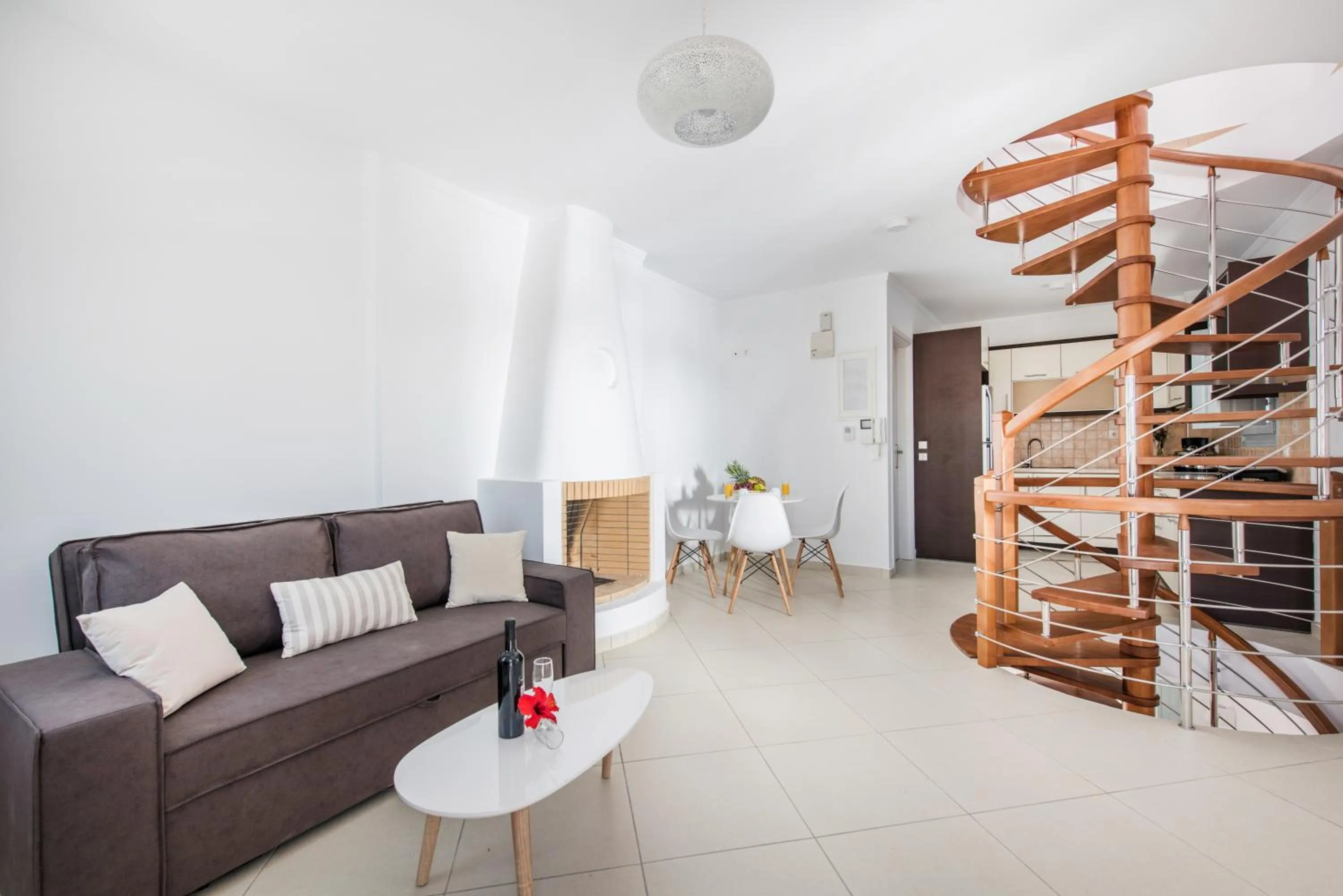 Seating area in Secret Earth Villas - Santorini