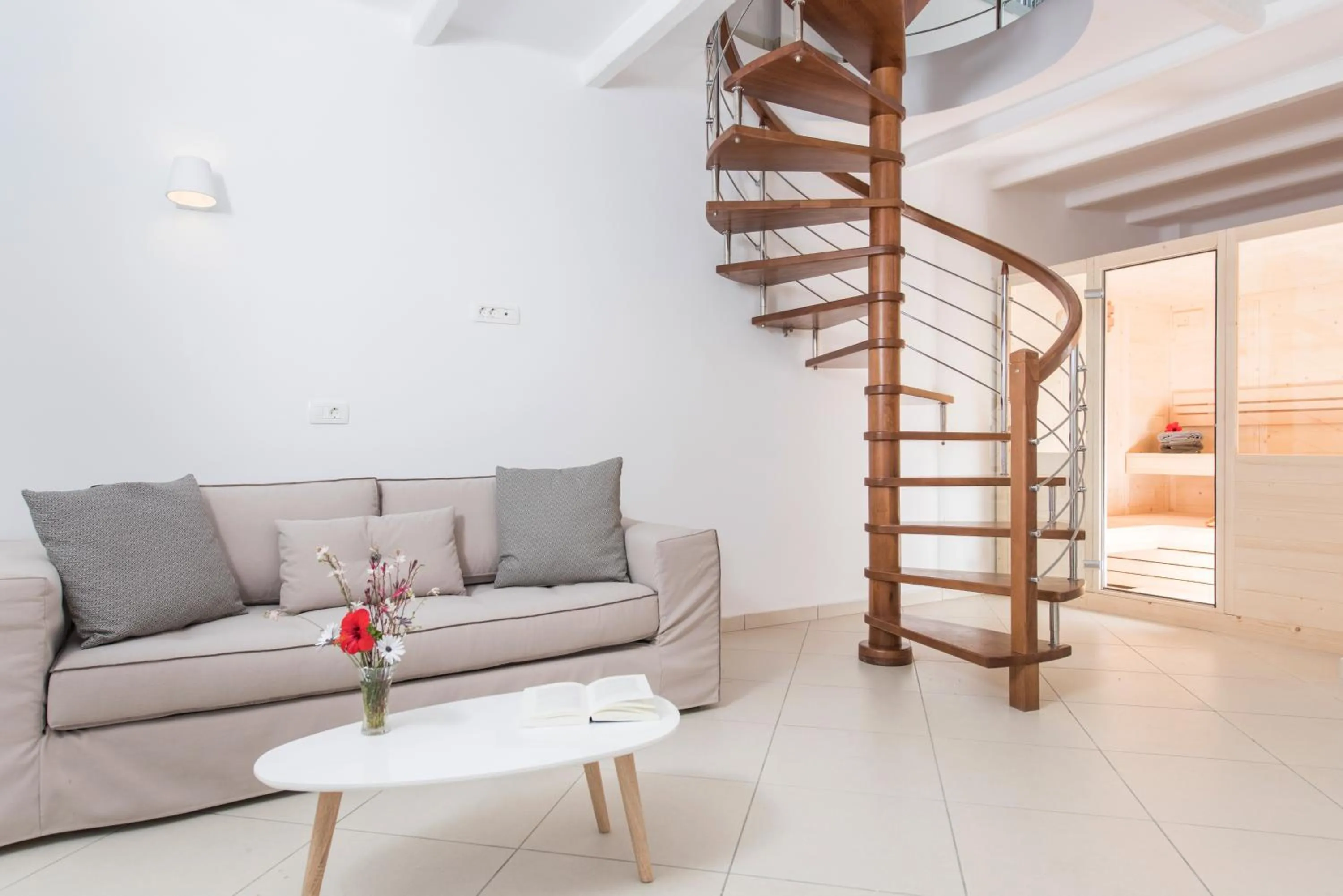 Living room in Secret Earth Villas - Santorini