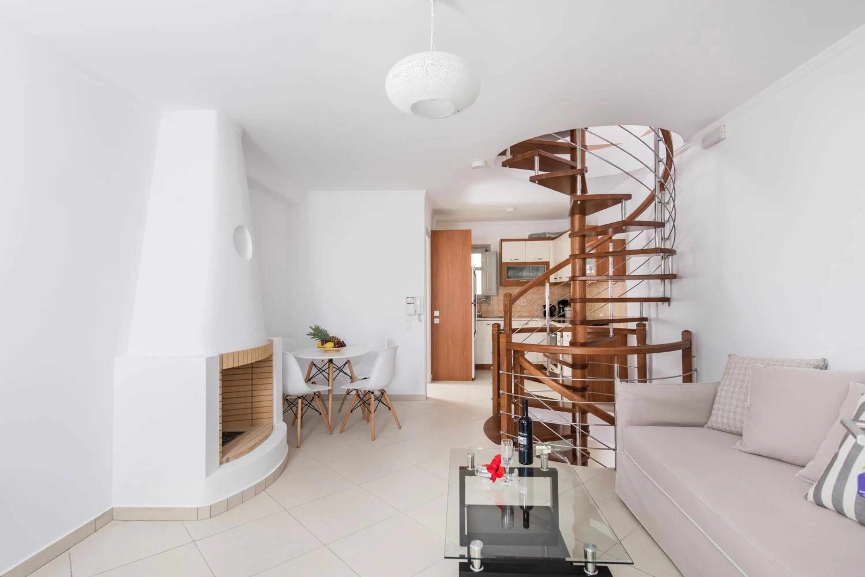 Living room in Secret Earth Villas - Santorini