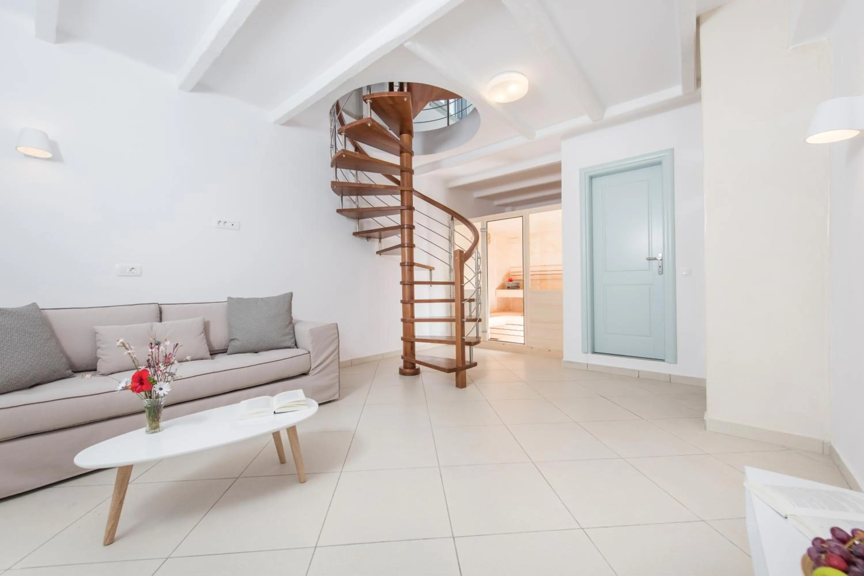 Seating area in Secret Earth Villas - Santorini