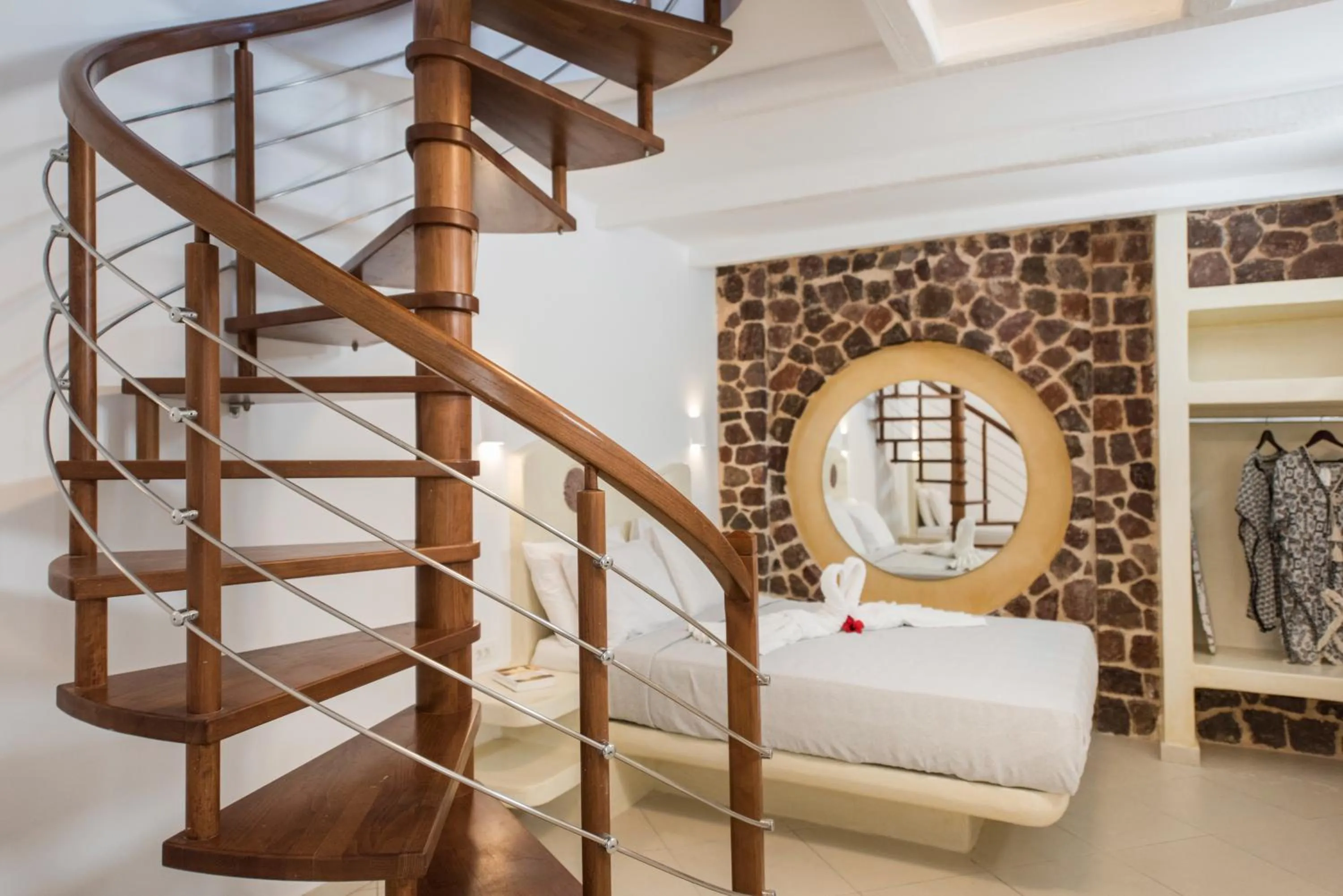 Bedroom in Secret Earth Villas - Santorini