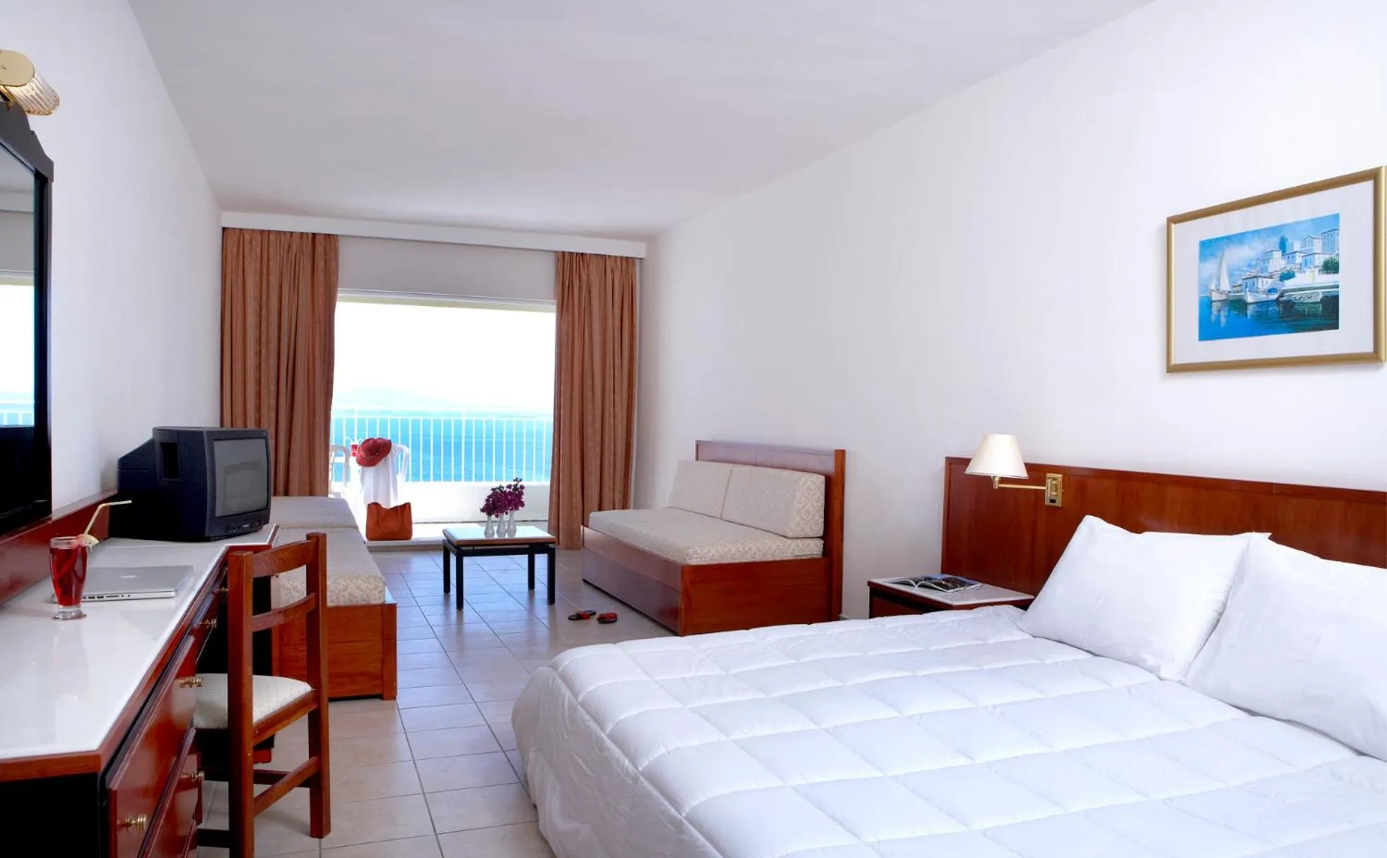 Bedroom, Bed in Sunshine Corfu Hotel And Spa