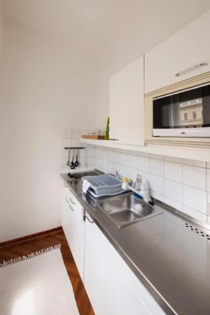 Kitchen or kitchenette in Mondial Appartement Hotel