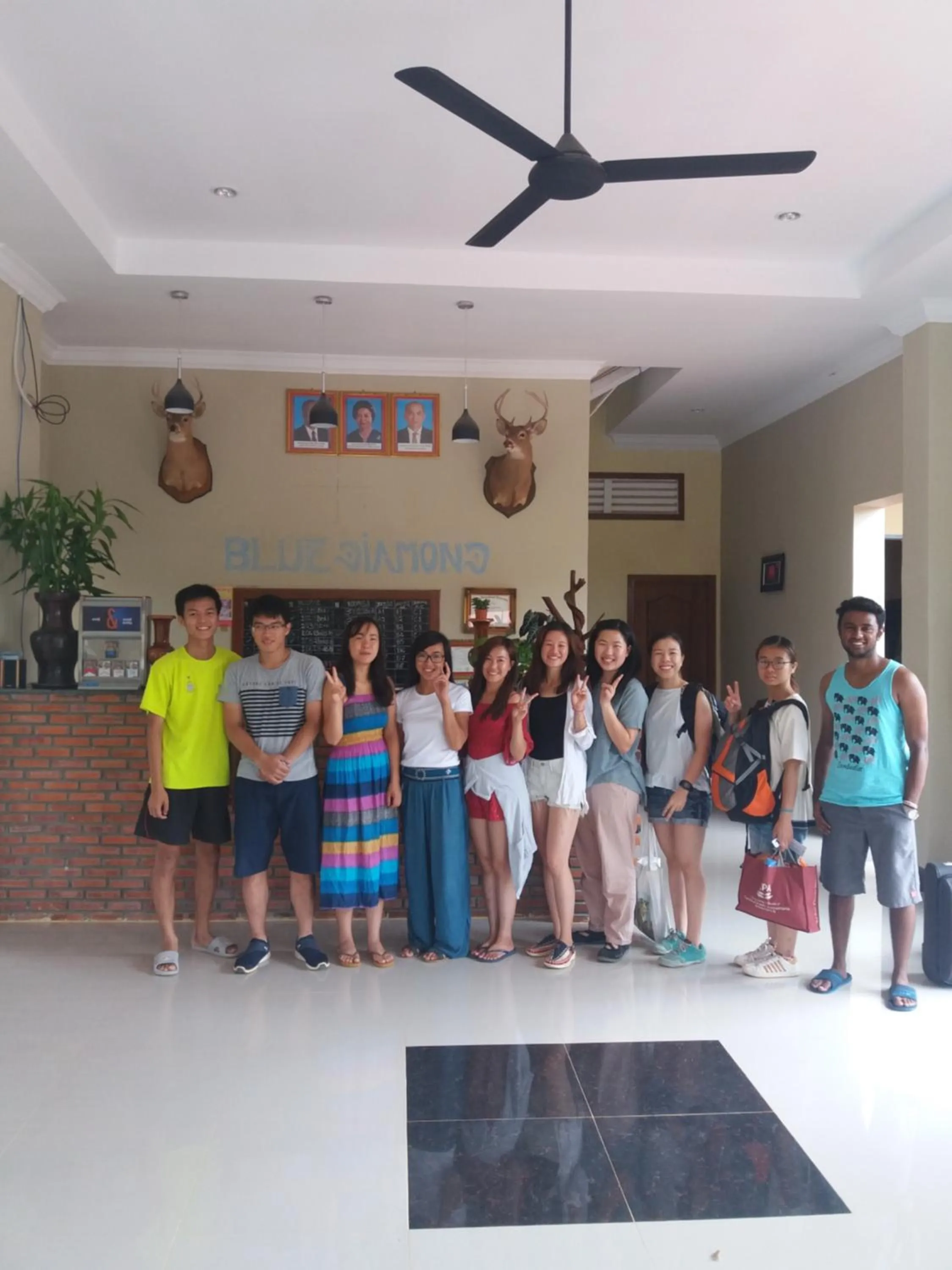 group of guests in Blue Diamond Hostel