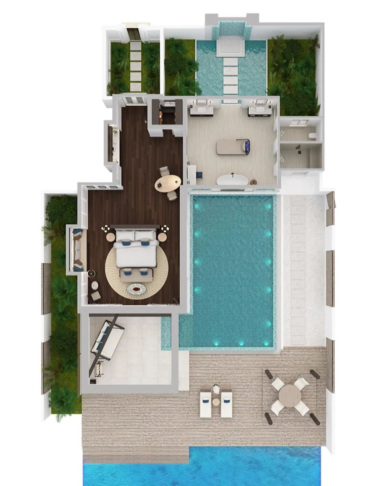 Floor plan in Naladhu Private Island Maldives